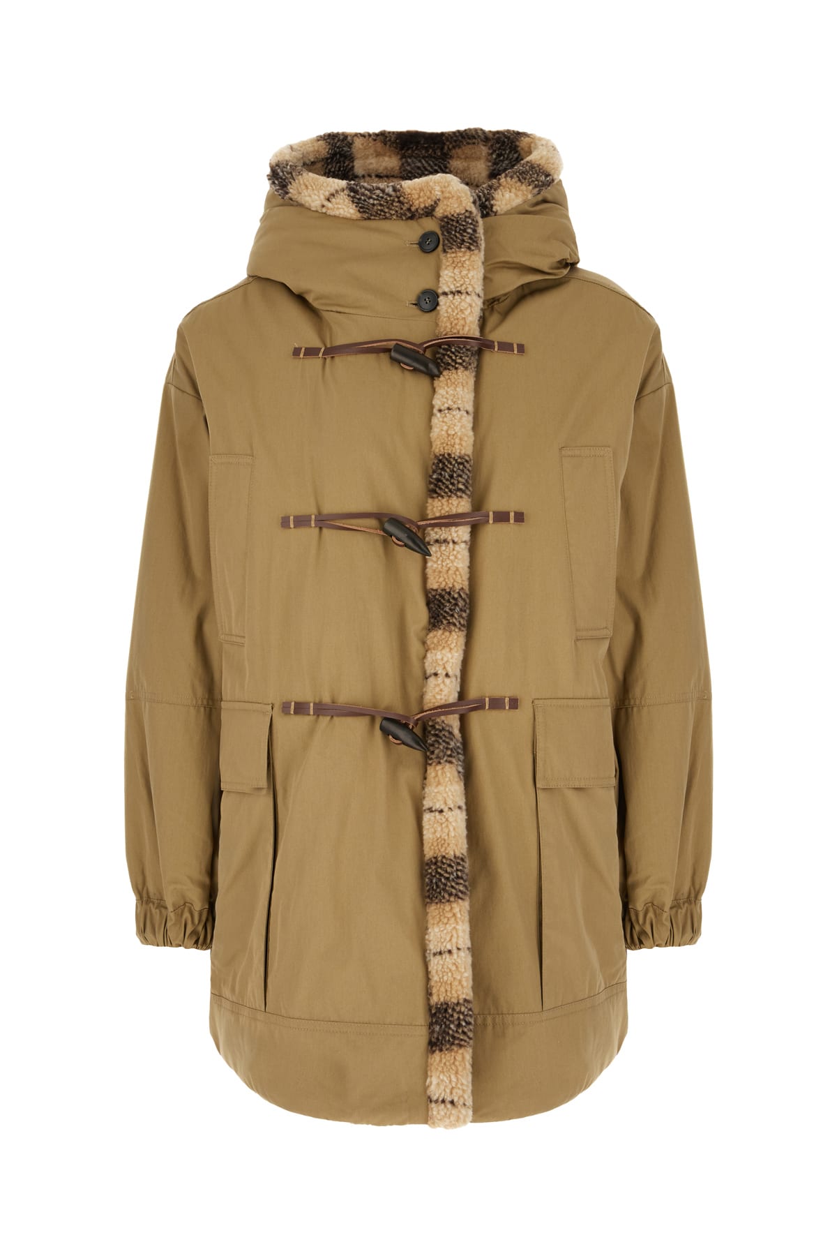 Shop Weekend Max Mara Khaki Green Cotton Blend Parka In Beige