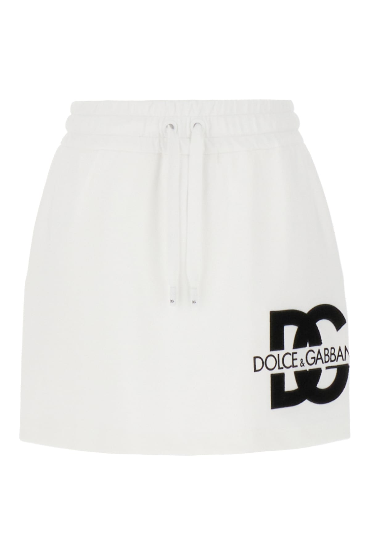 Dolce & Gabbana White Cotton Blend Mini Skirt In Bianco Ottico