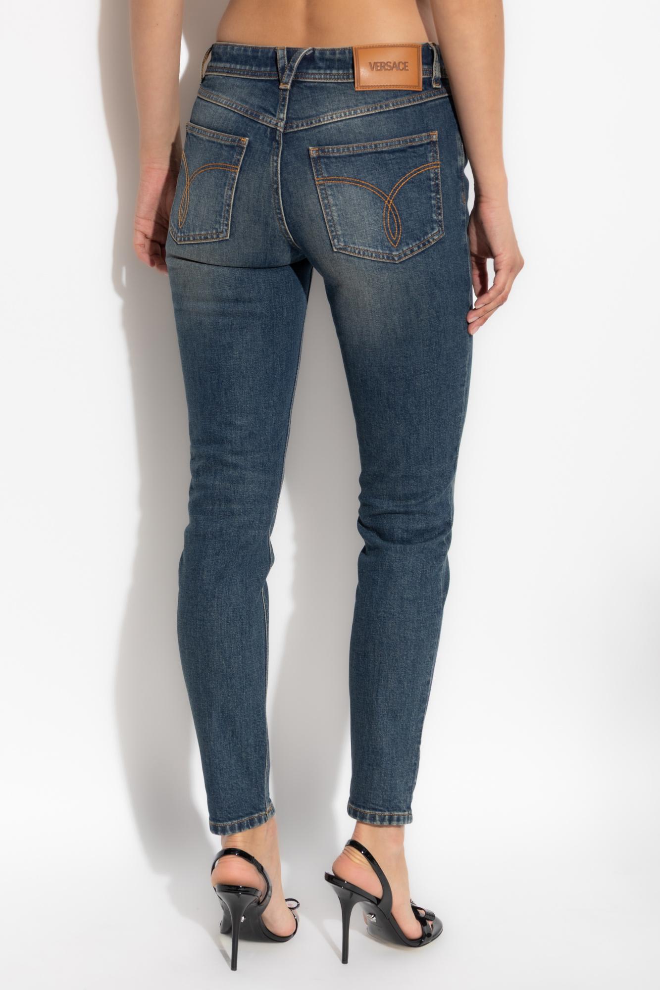 Versace Jeans With Tapered Legs In Blue