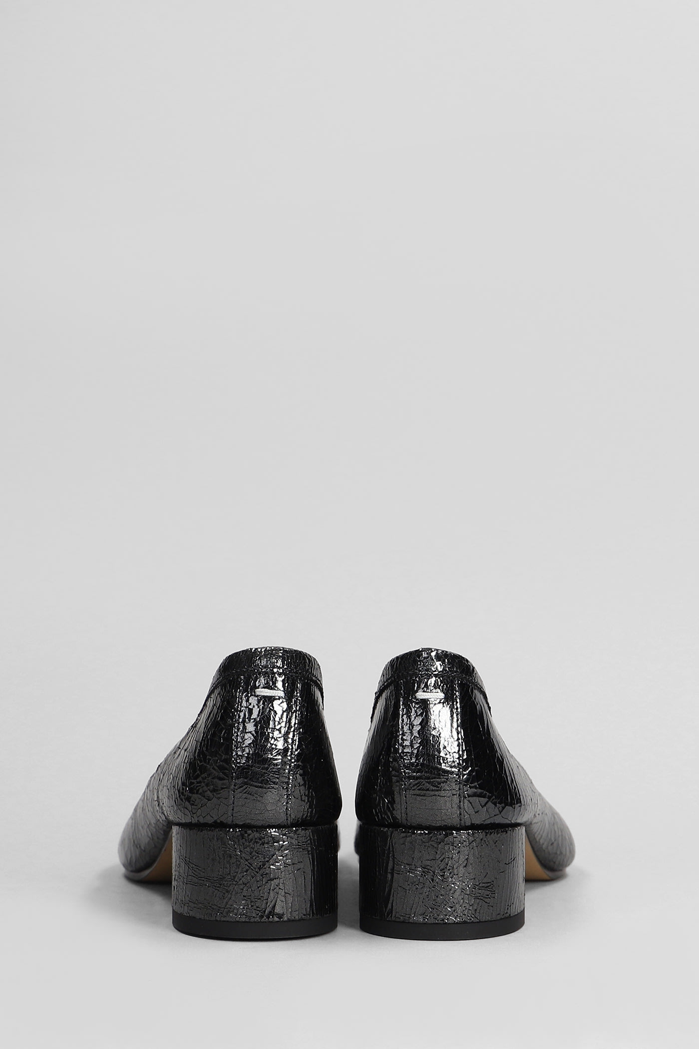 Shop Maison Margiela Tabi Ballet Flats In Black Leather