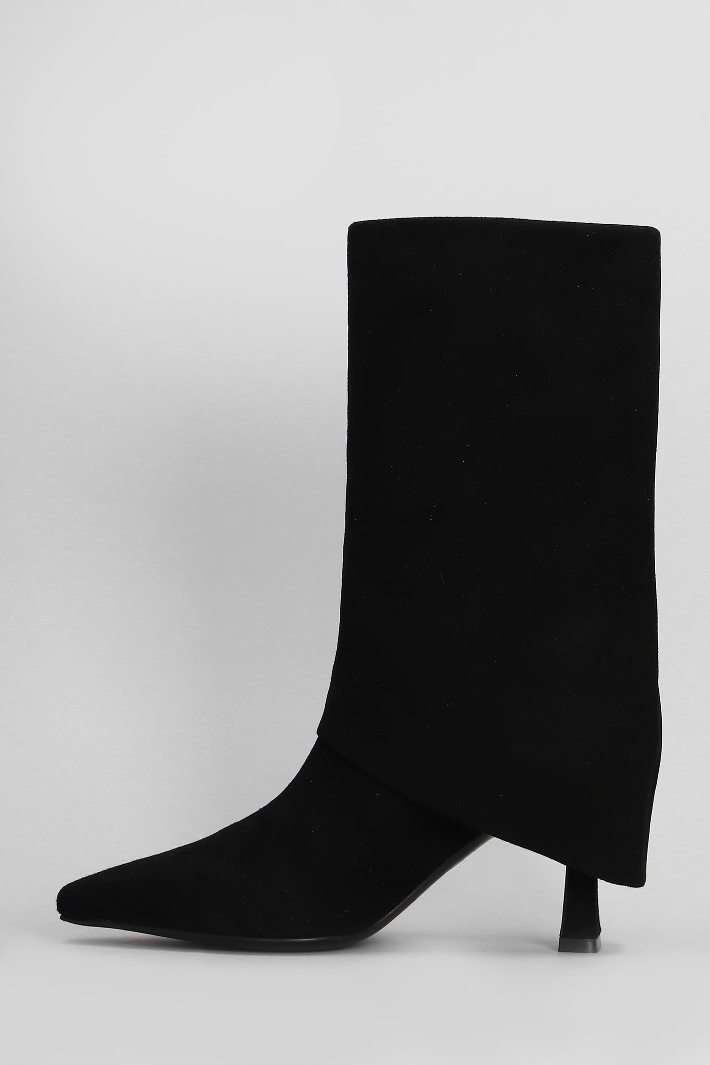 JULIE DEE HIGH HEELS BOOTS IN BLACK SUEDE 