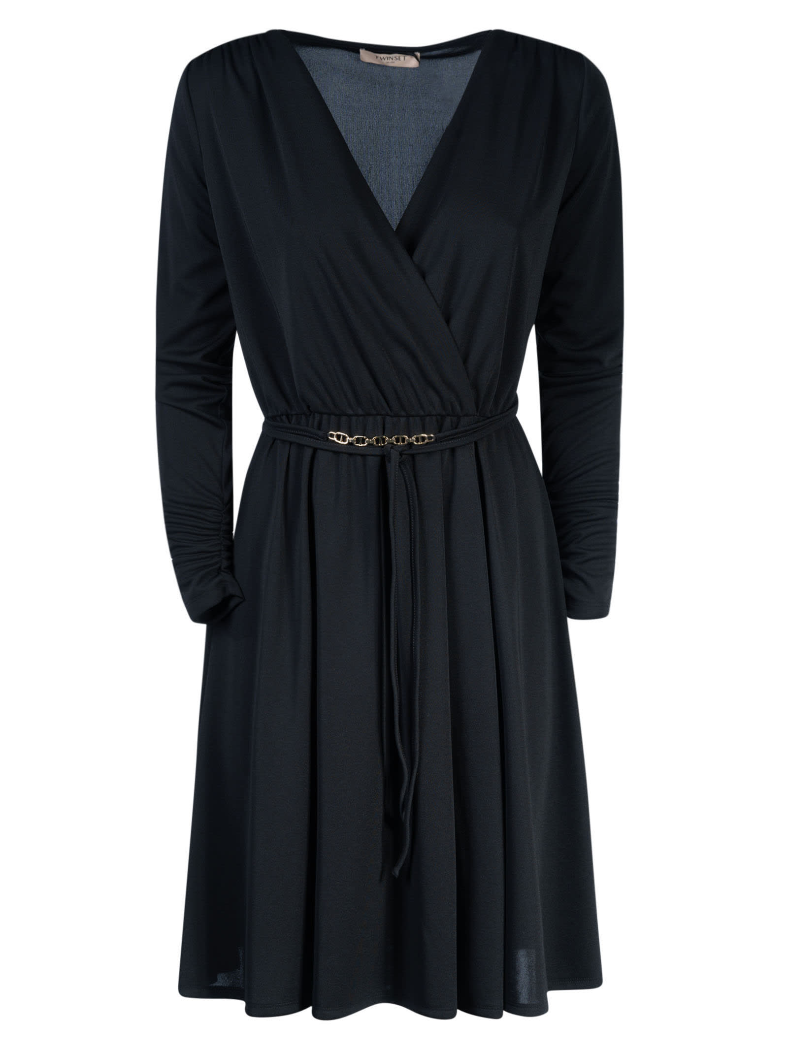 Twinset V-neck Dress In Black