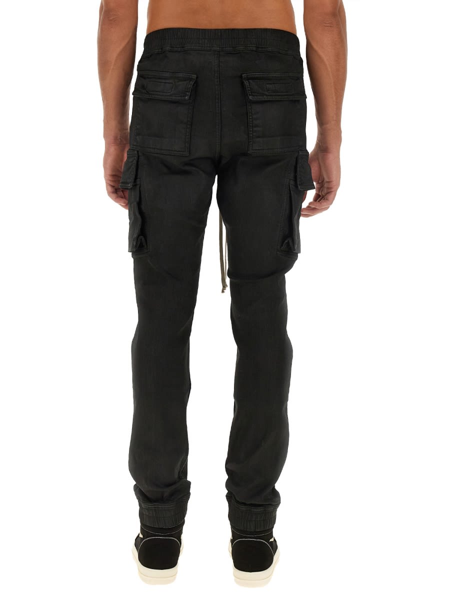 Drkshdw Black Mastodon Overdyed Foil Stretch Denim Trousers In Black