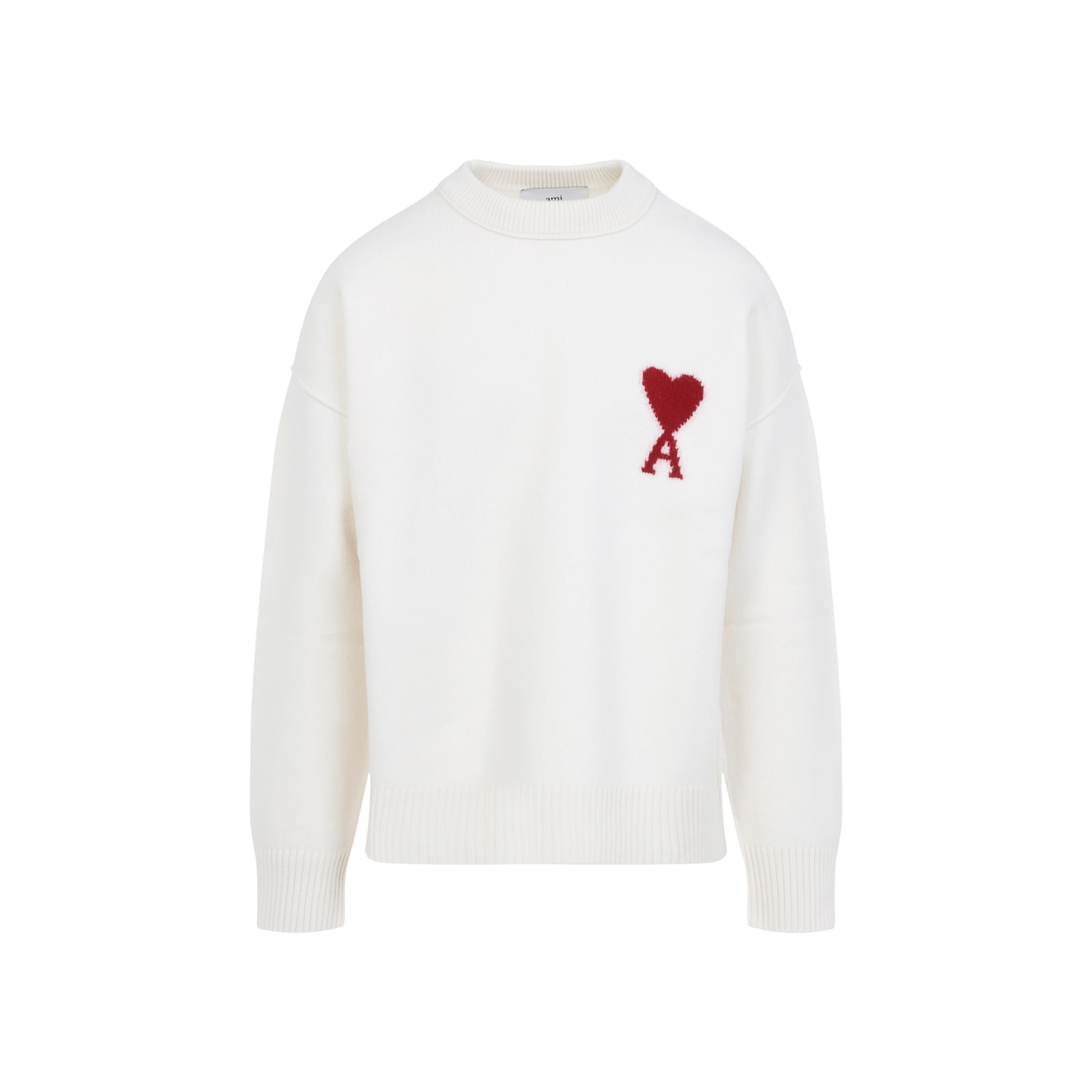 Ami Alexandre Mattiussi Ami Paris Turtleneck Sweater Ami De Coeur White Men In Animal Print