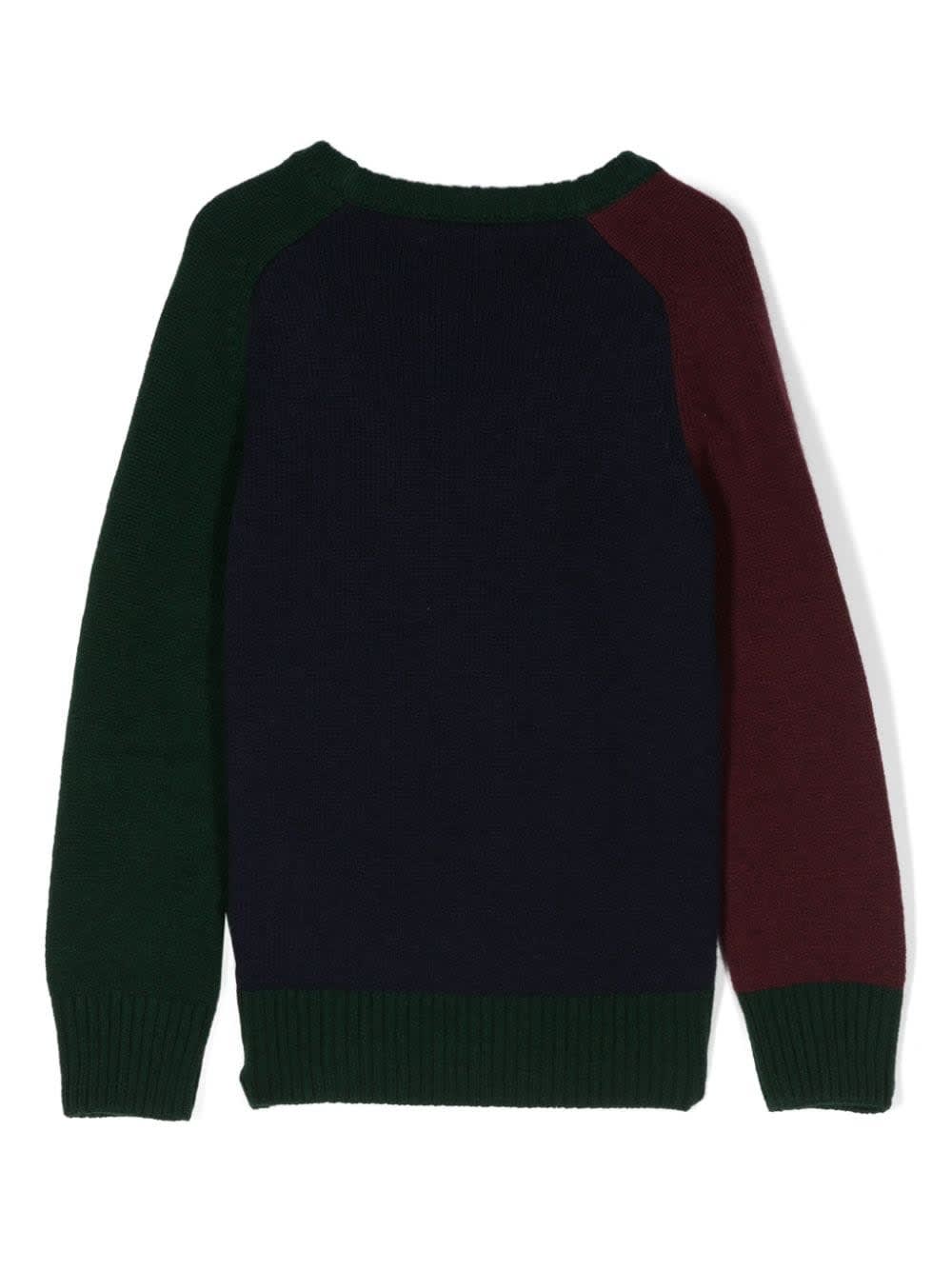 Shop Ralph Lauren Red, Blue And Green Wool And Cashmere Pullover In Multicolor