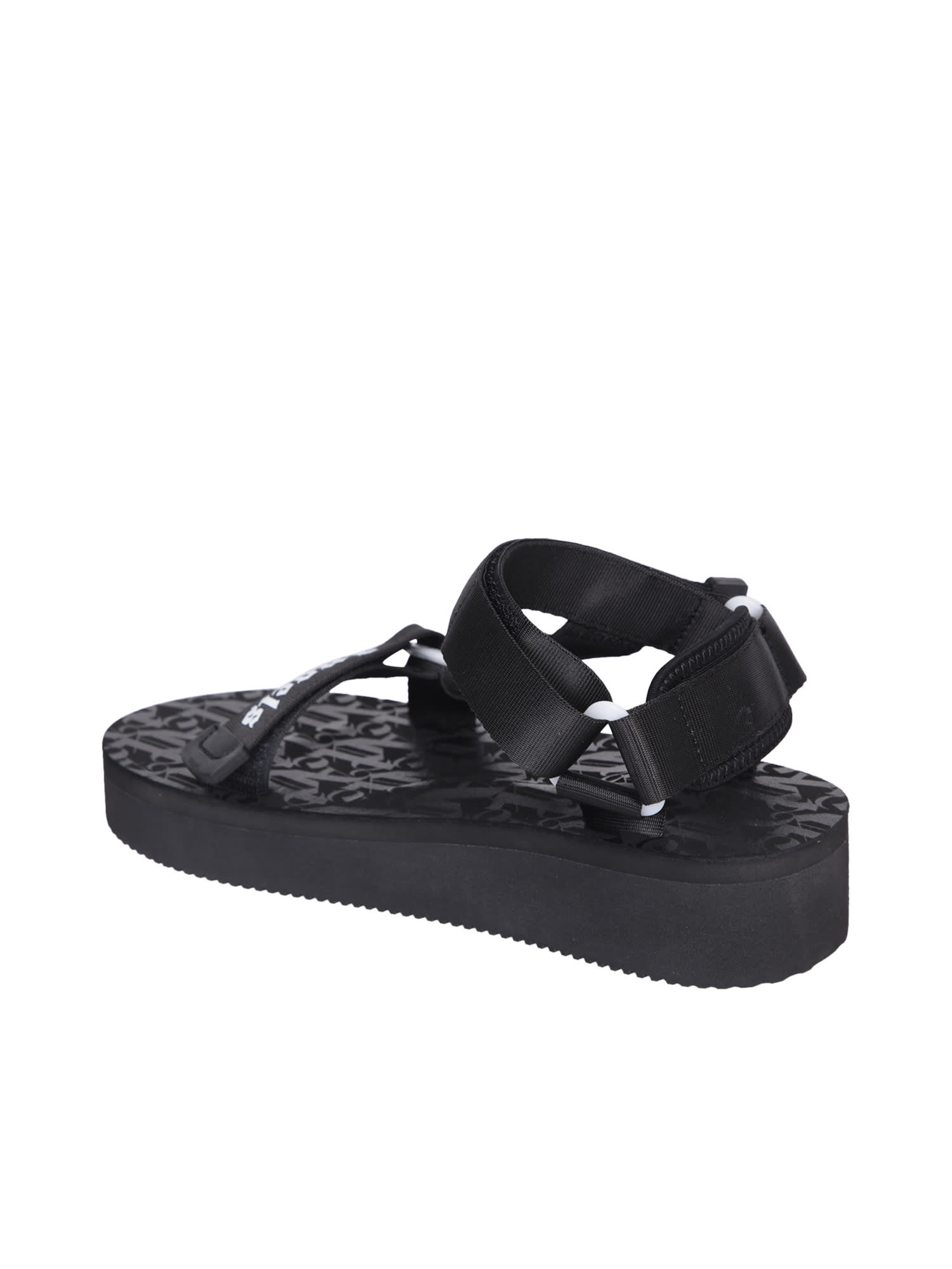 Shop Palm Angels Depa Black Sandals