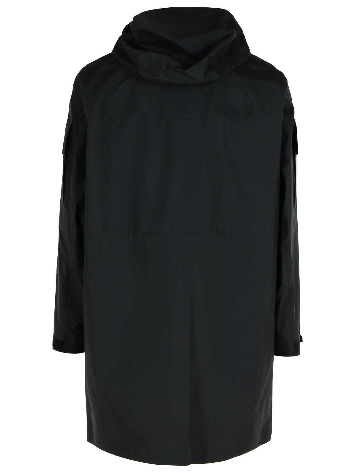C.p. Company Arm Patch Hooded Parka In Black