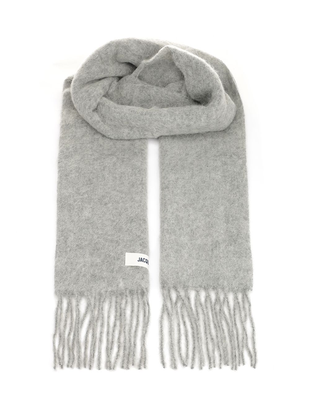 Jacquemus Wool Blend Scarf In Gray