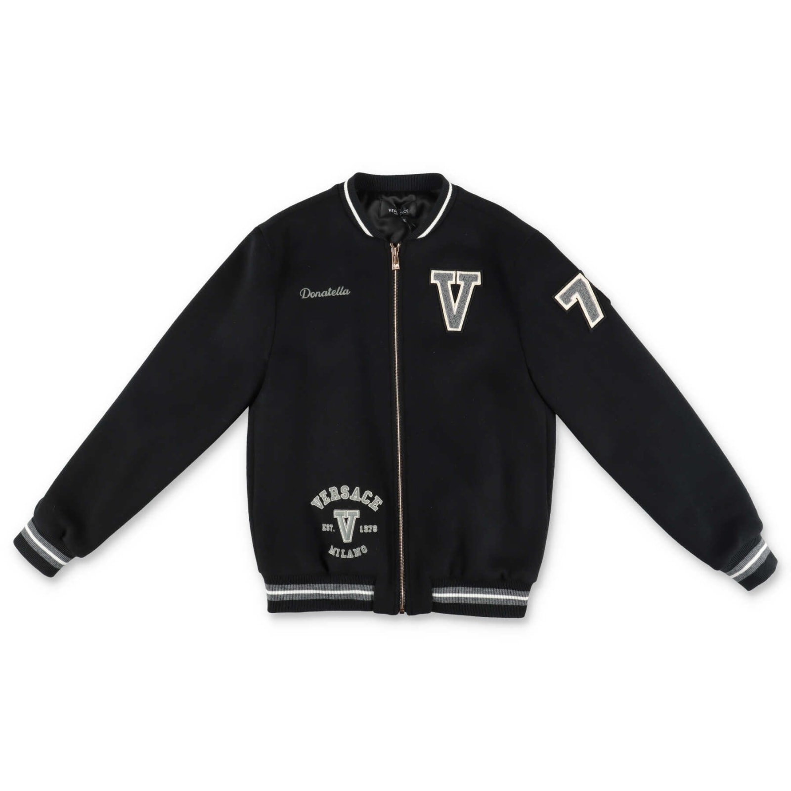 Young Versace Giacca Varsity In Panno Misto Lana Vergine