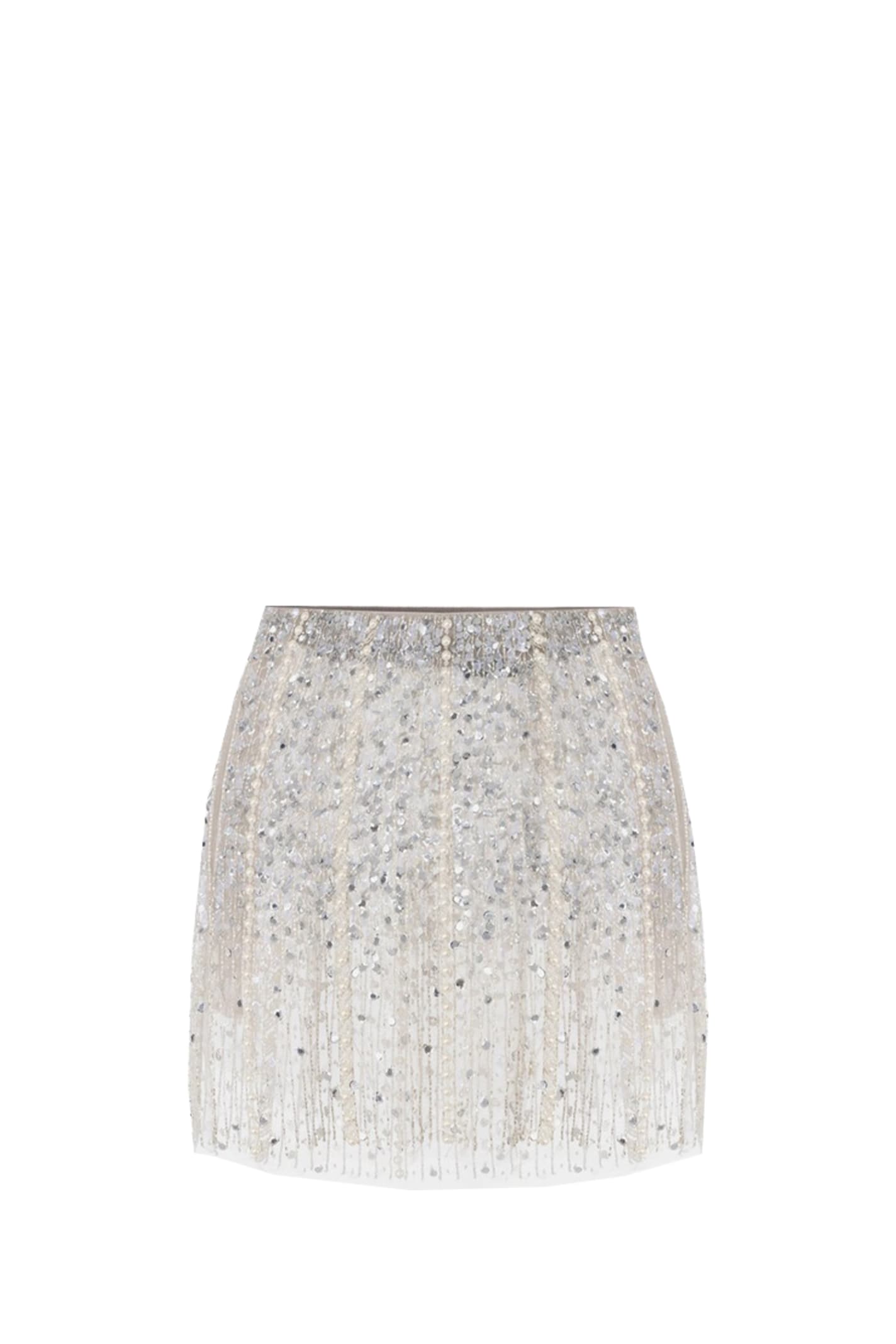 Shop Elisabetta Franchi Skirt In Silver
