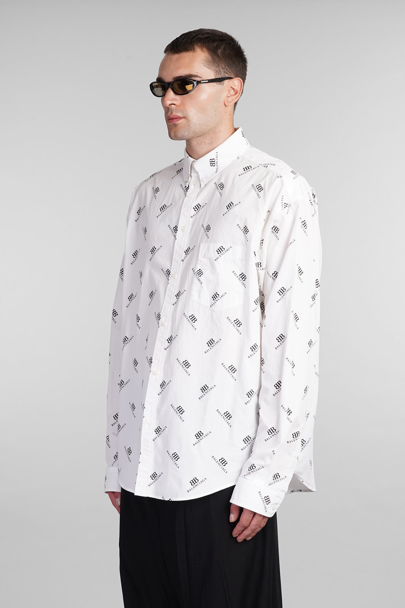 Shop Balenciaga Shirt In White Cotton