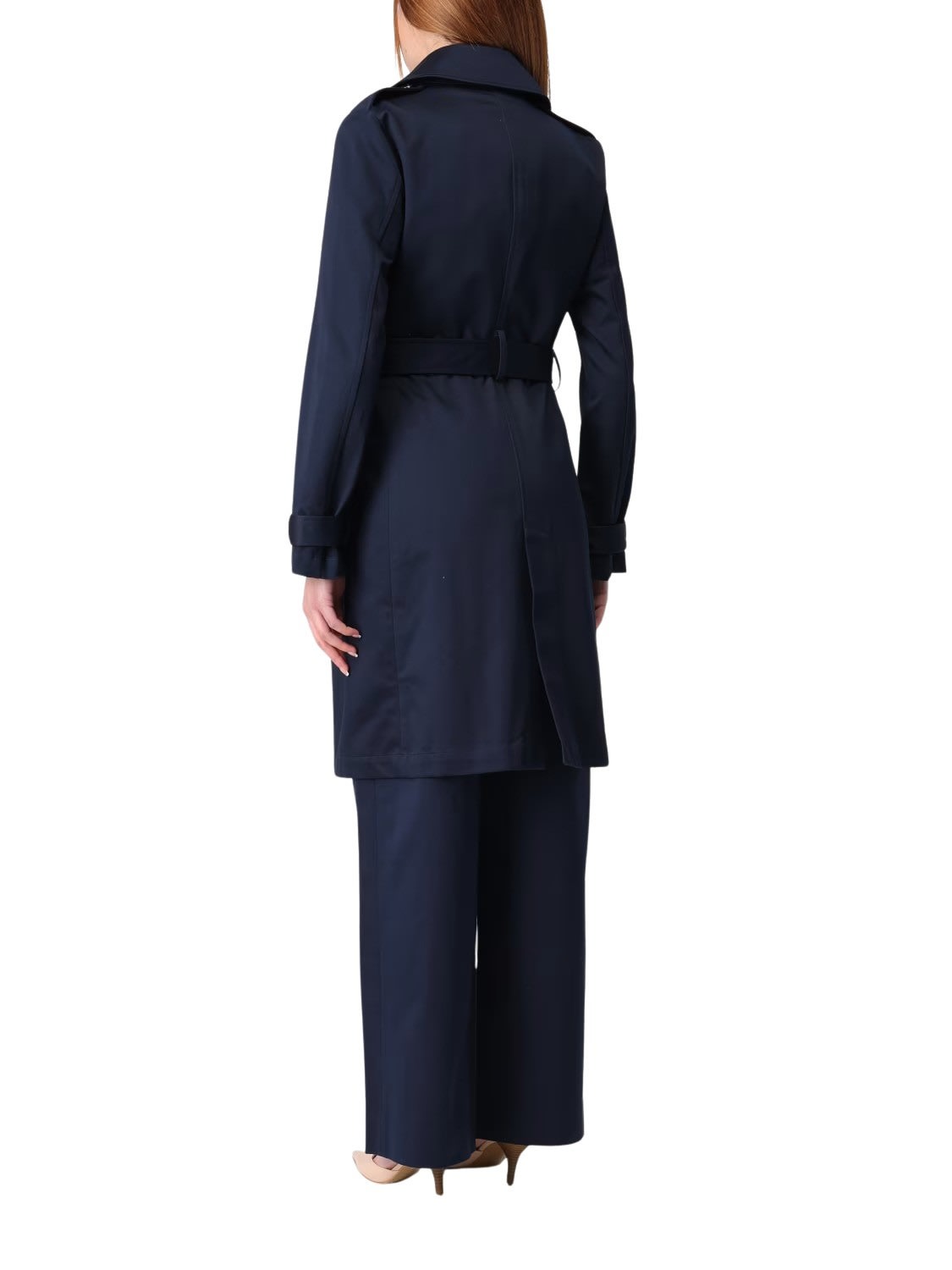 Add Single Breasted Trench In Blue
