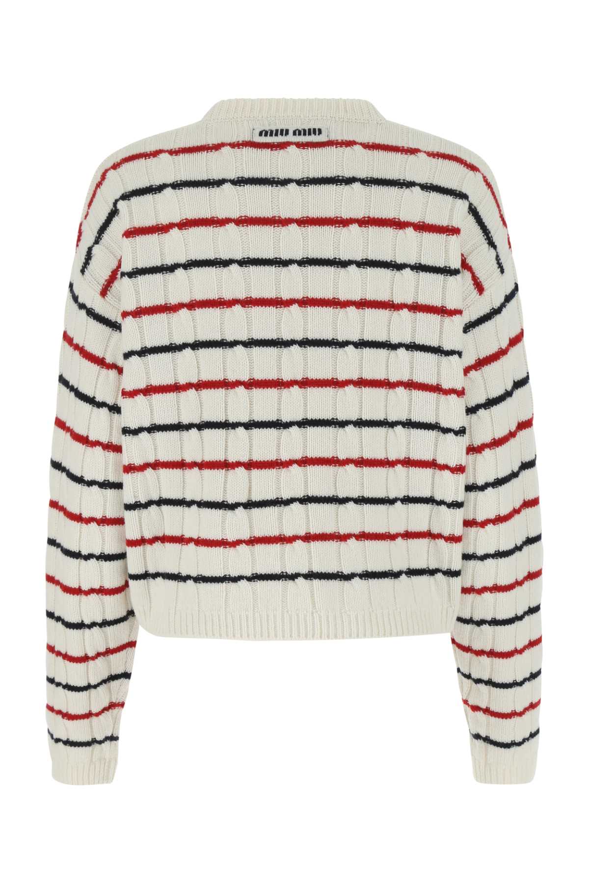 Shop Miu Miu Embroidered Cashmere Oversize Sweater In F0009
