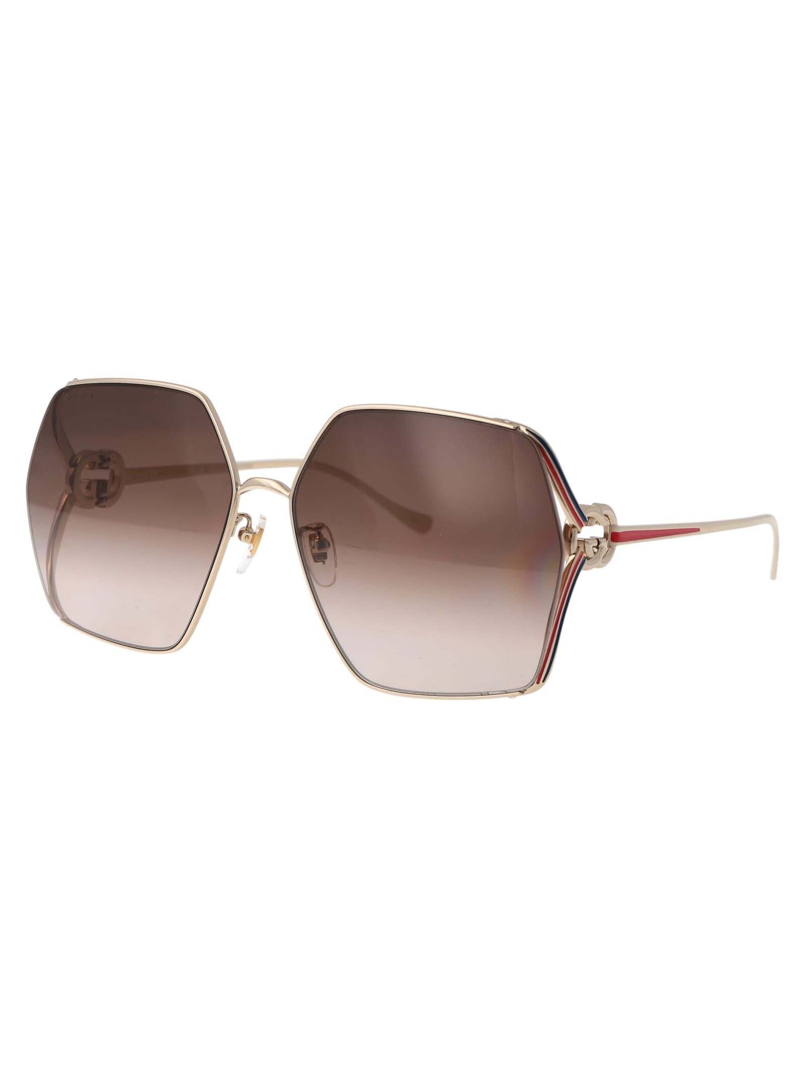 Shop Gucci Gg1322sa Sunglasses In 002 Gold Ivory Brown
