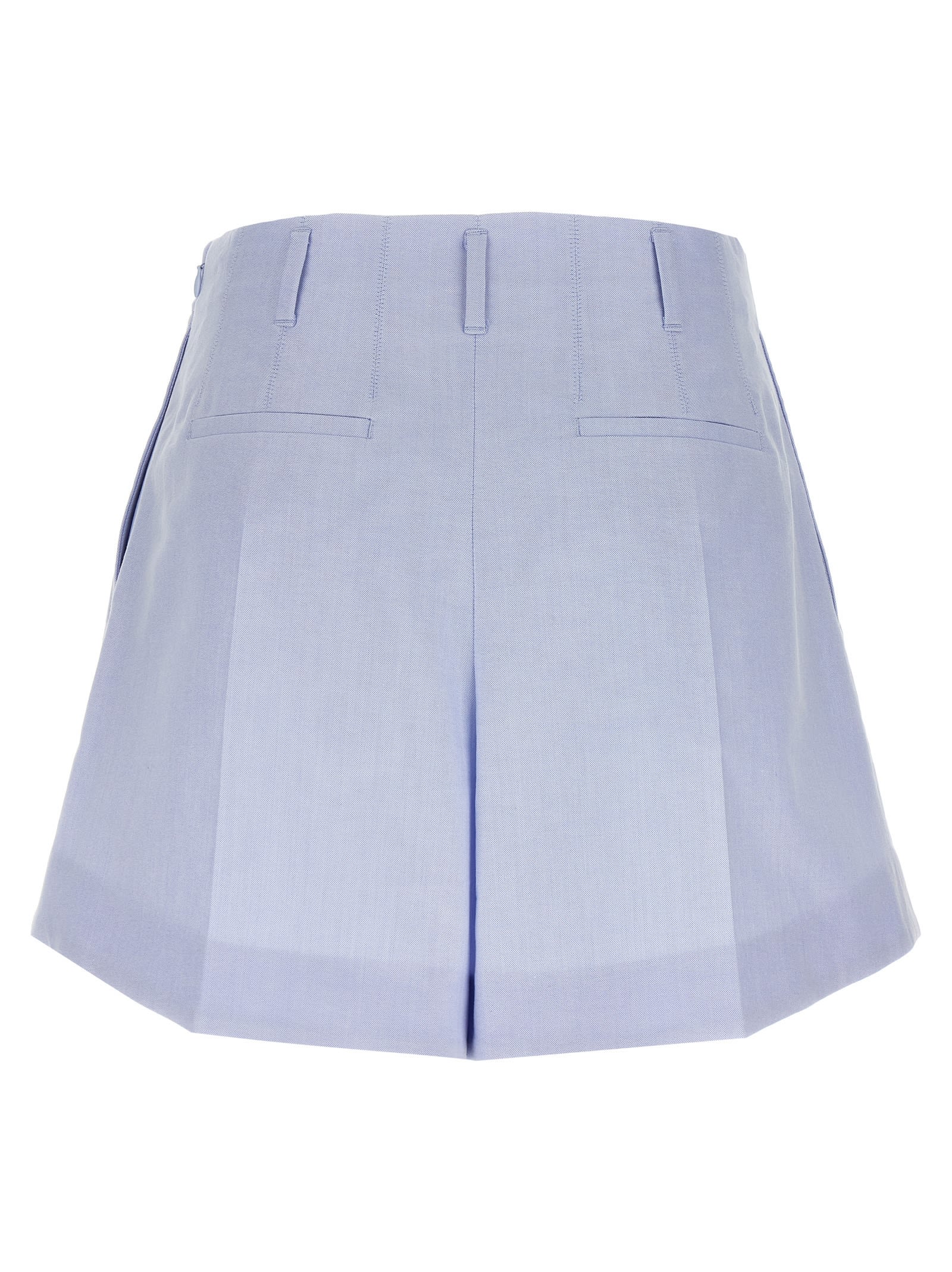 Givenchy Light Blue Embroidered Cotton Shorts In Light Blue