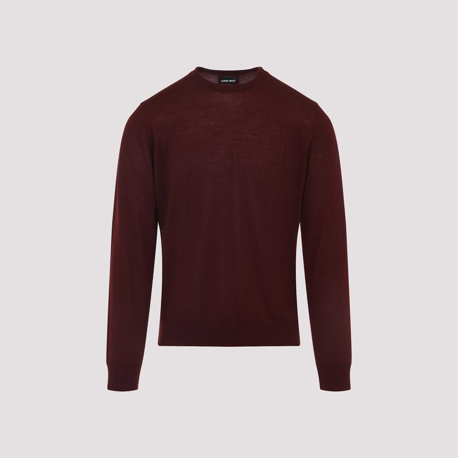 Giorgio Armani Crew Neck Wool Sweater In Red
