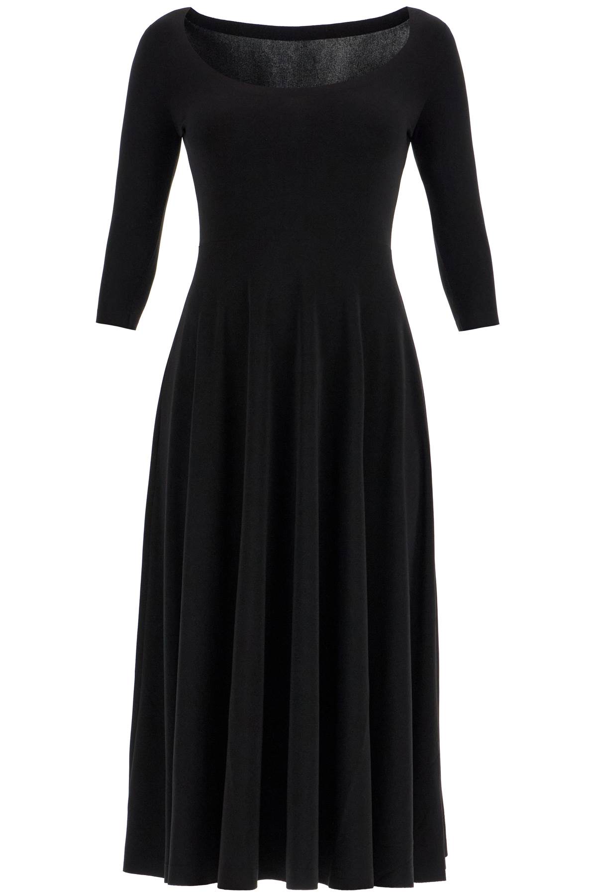 Shop Norma Kamali Reversible V-neck Dress In Black (black)