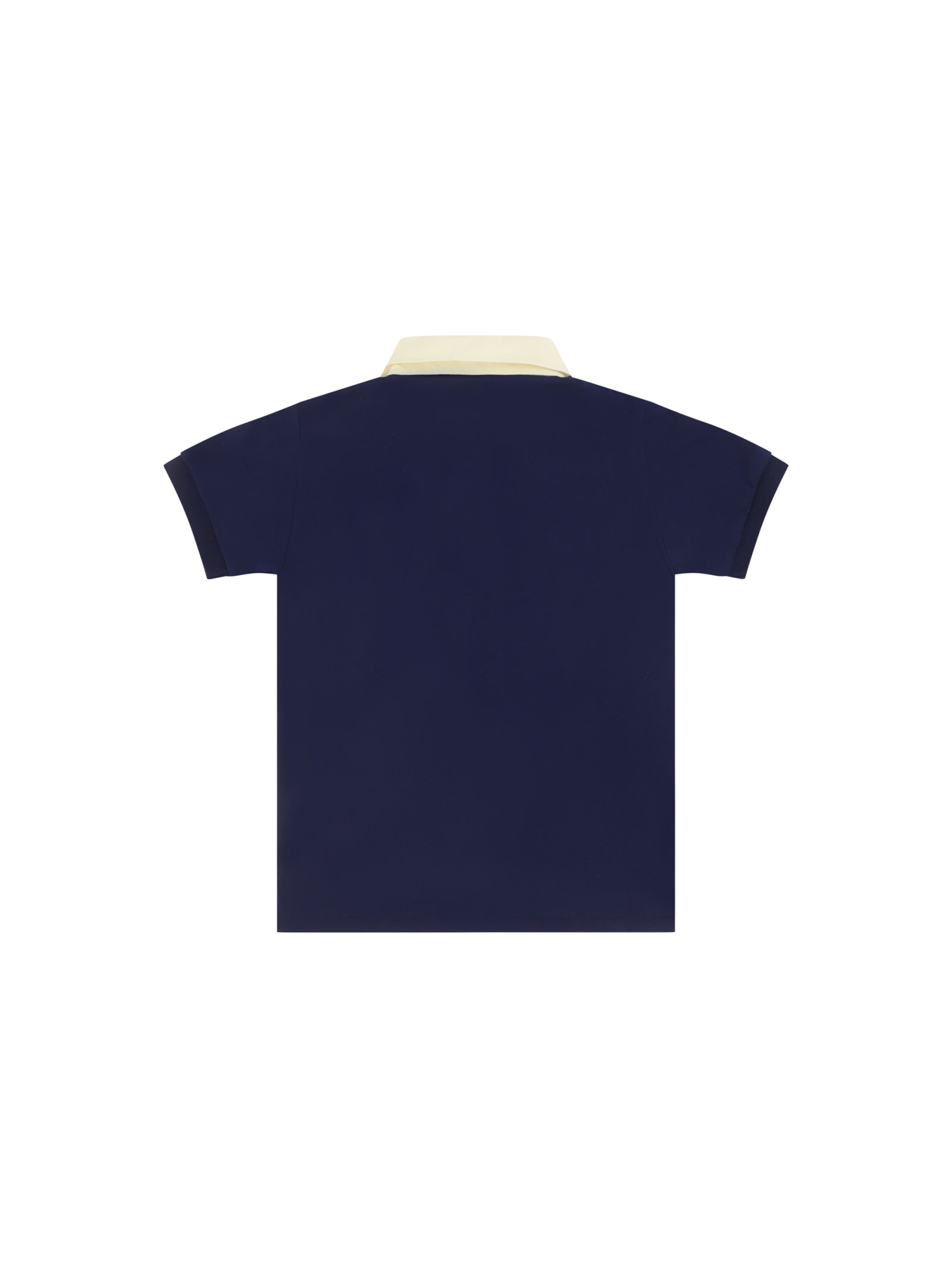 Shop Gucci Polo Shirt For Boy In Wintery Sky/mc
