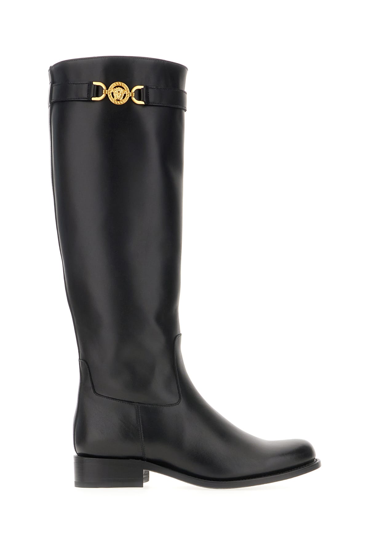 Shop Versace Black Leather Boots