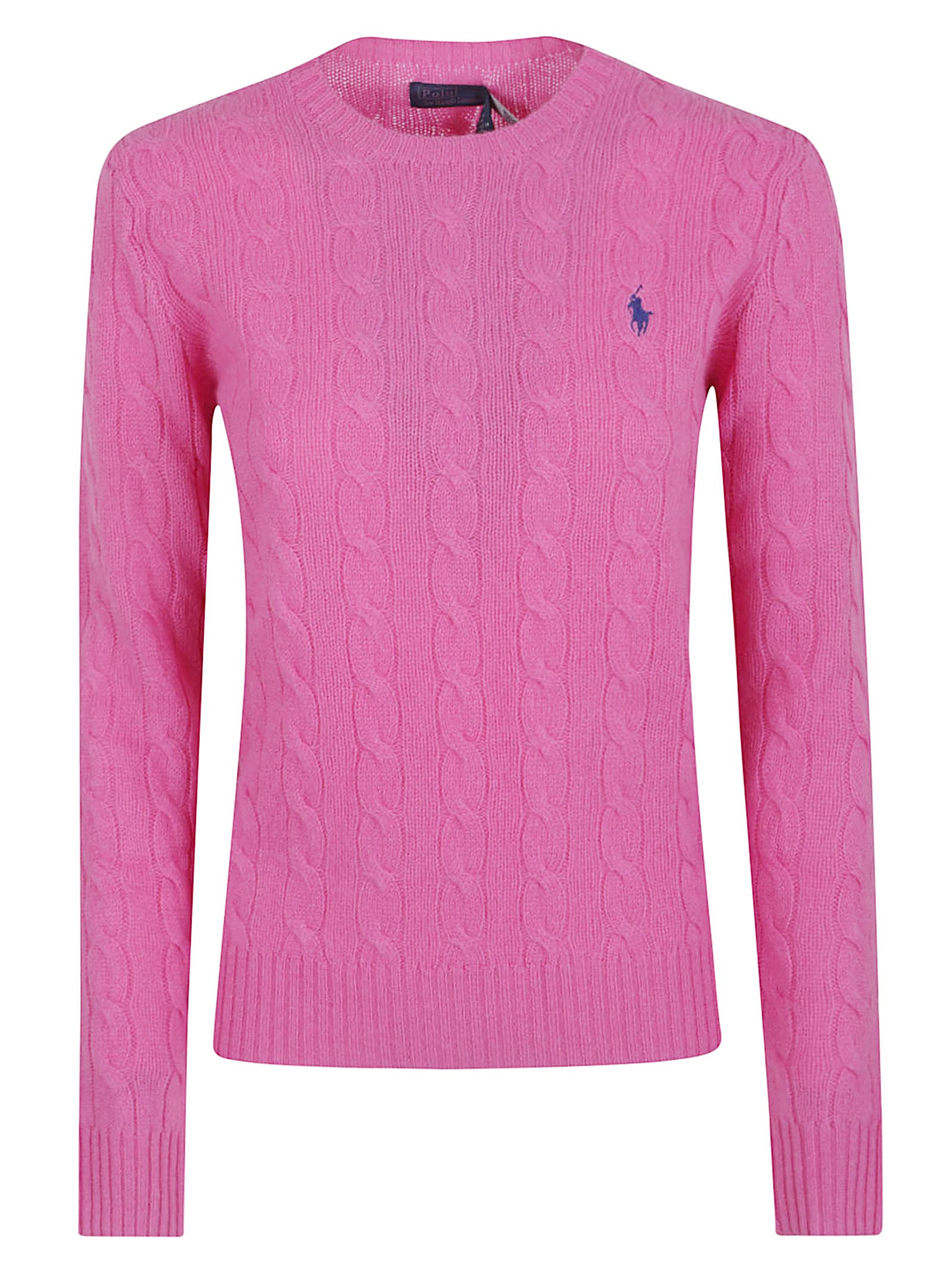 Polo Ralph Lauren Cable Knit Sweater With Crew Neckline In Pink