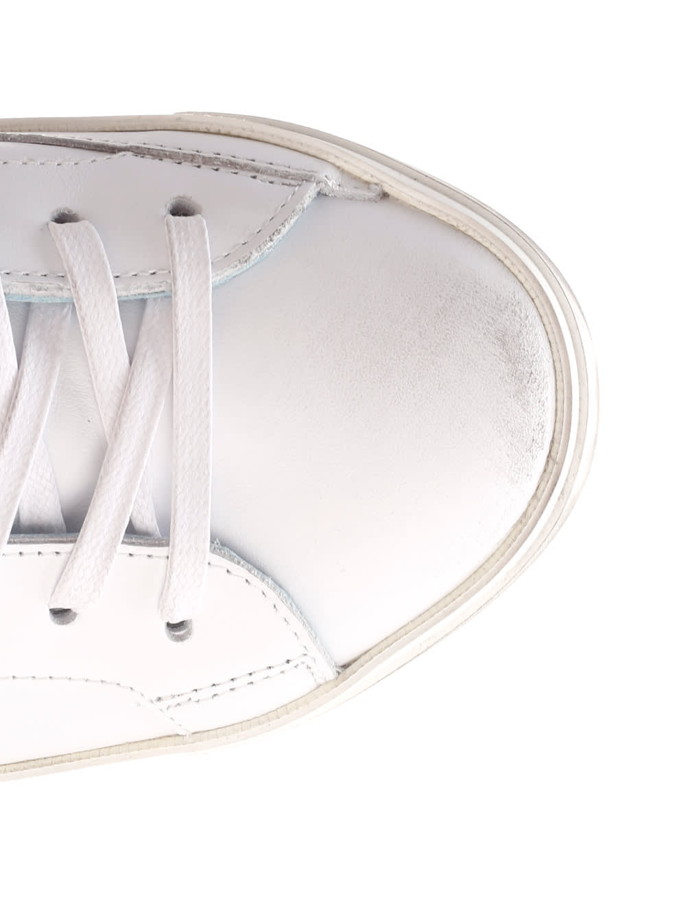 Shop Philippe Model White Prsx Leather Sneakers With Black Heel Tab In Bianco