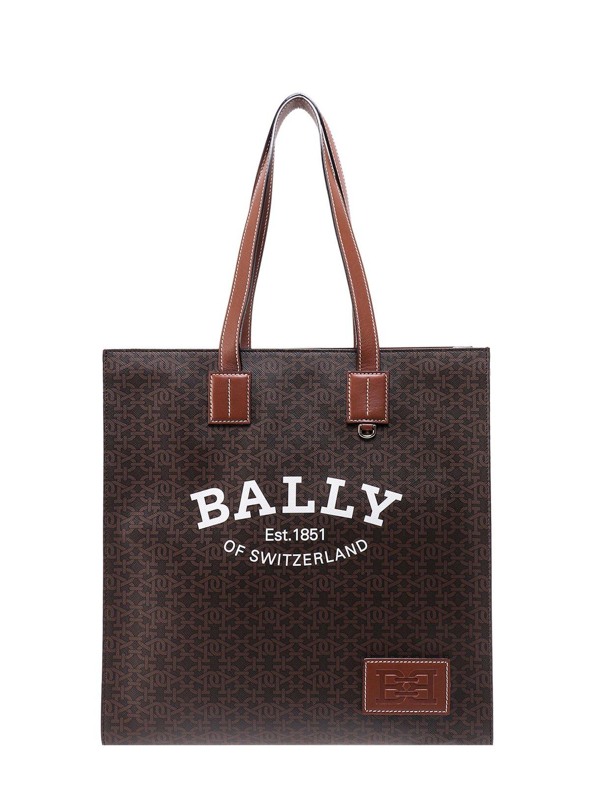 Bally Logo Patch Monogram Print Tote Bag