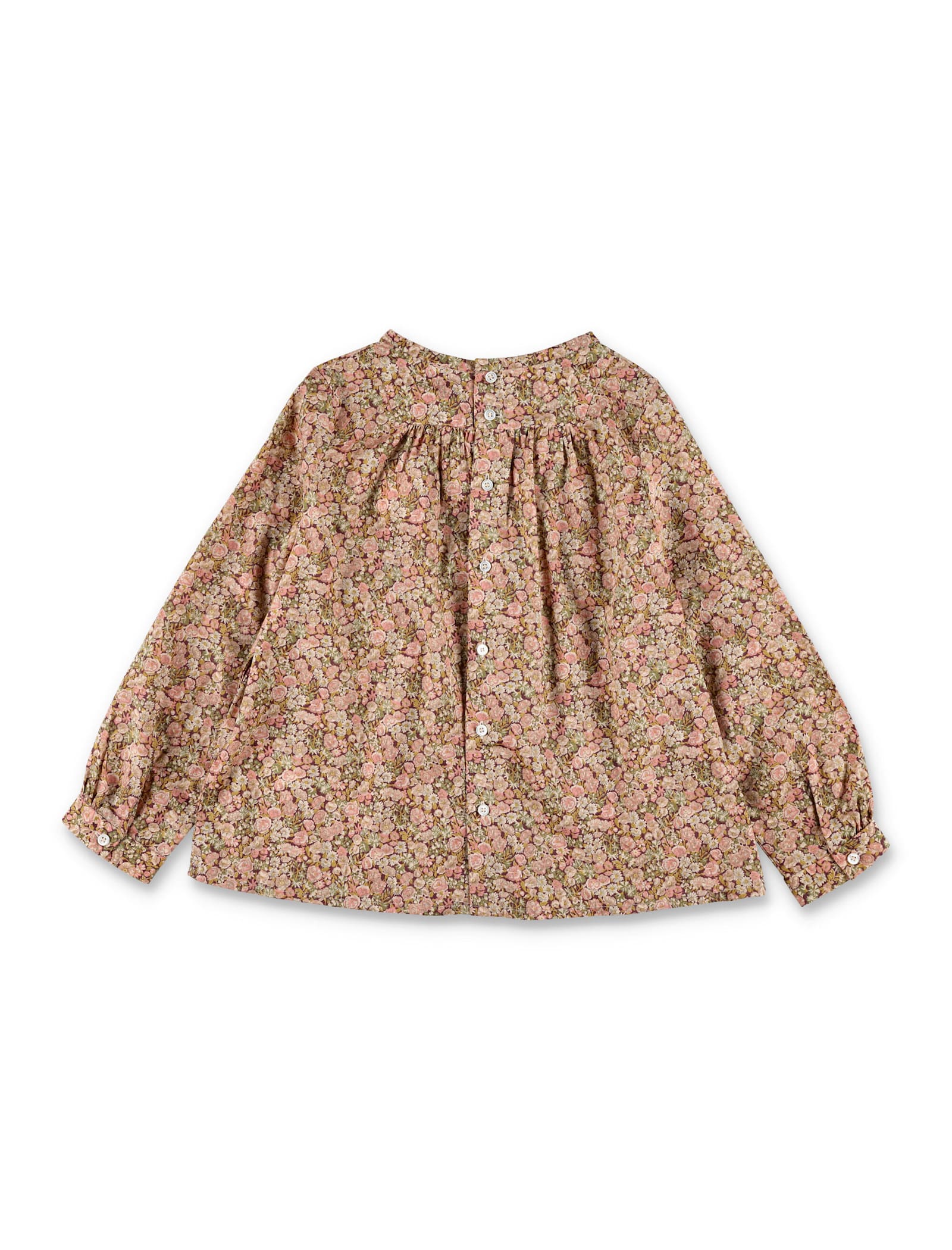 Bonpoint Juliette Floral Blouse In Liberty Cotton With Smocked Panel In Multi