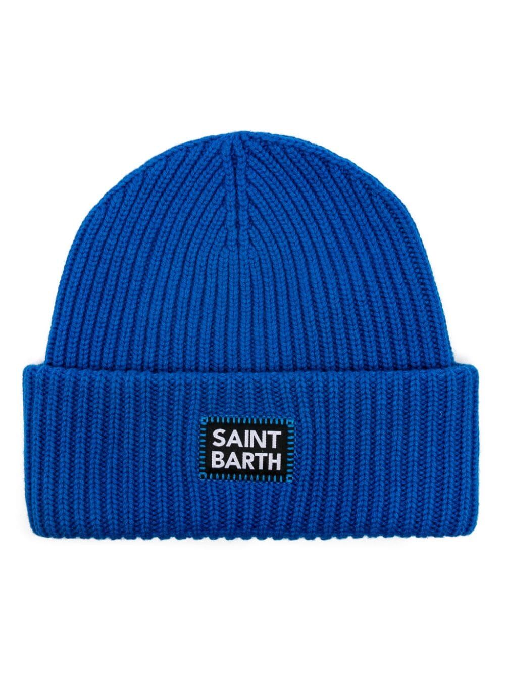 Shop Mc2 Saint Barth Berry Knitted Cap In Bluette