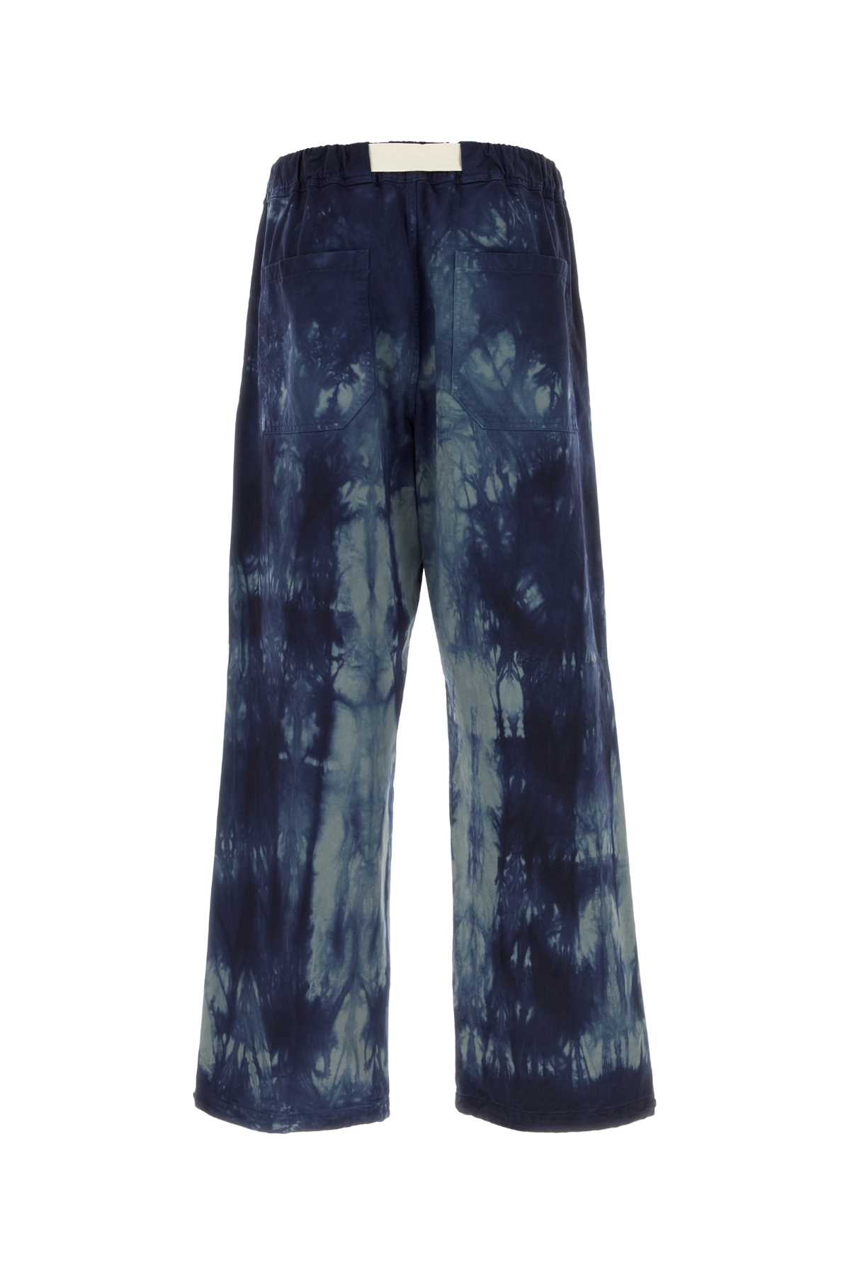 Shop Darkpark Multicolor Cotton Wide-leg Jordan Pant In Bluebecemegrey