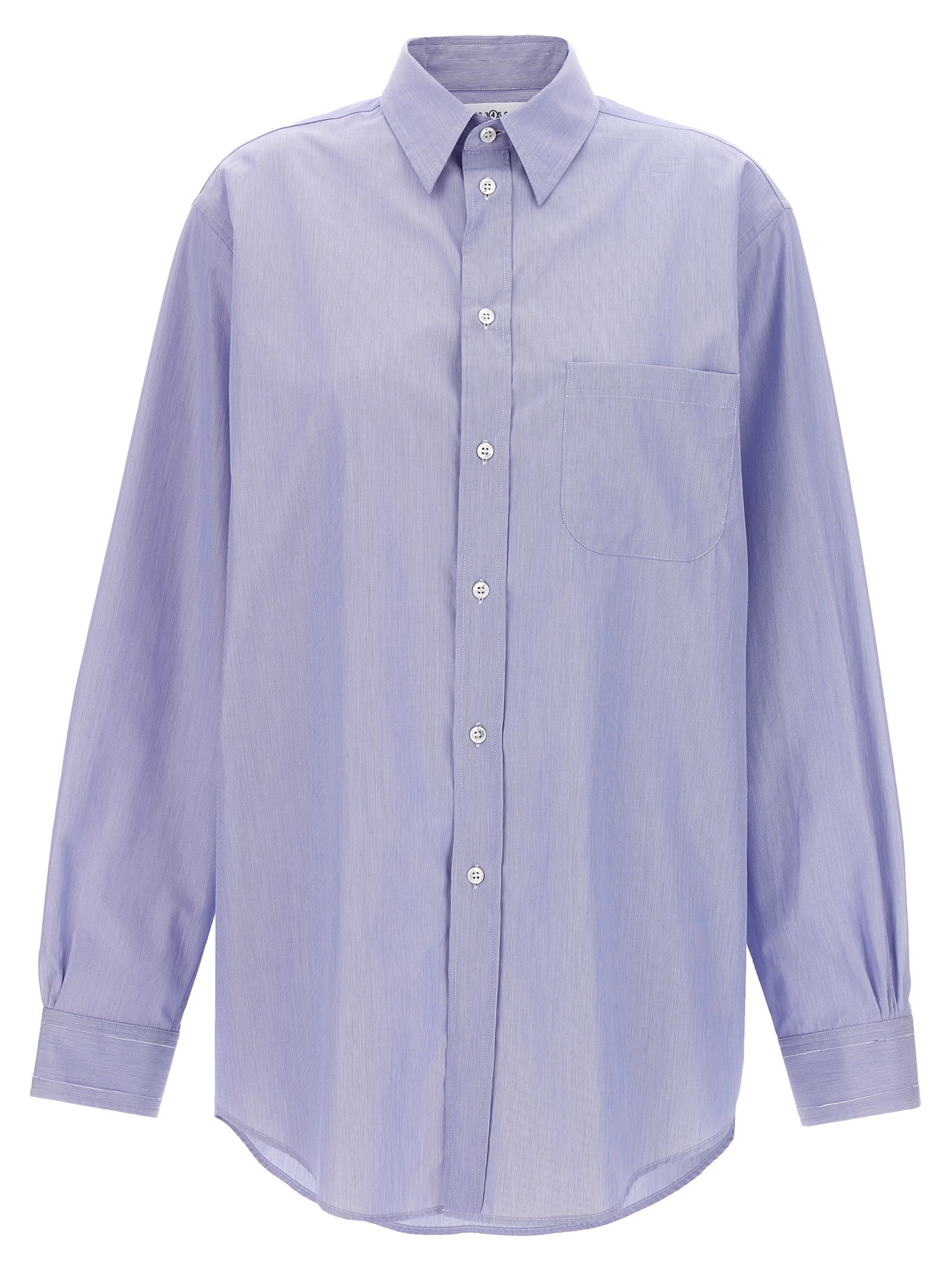 Shop Maison Margiela Piqué Shirt In Light Blue