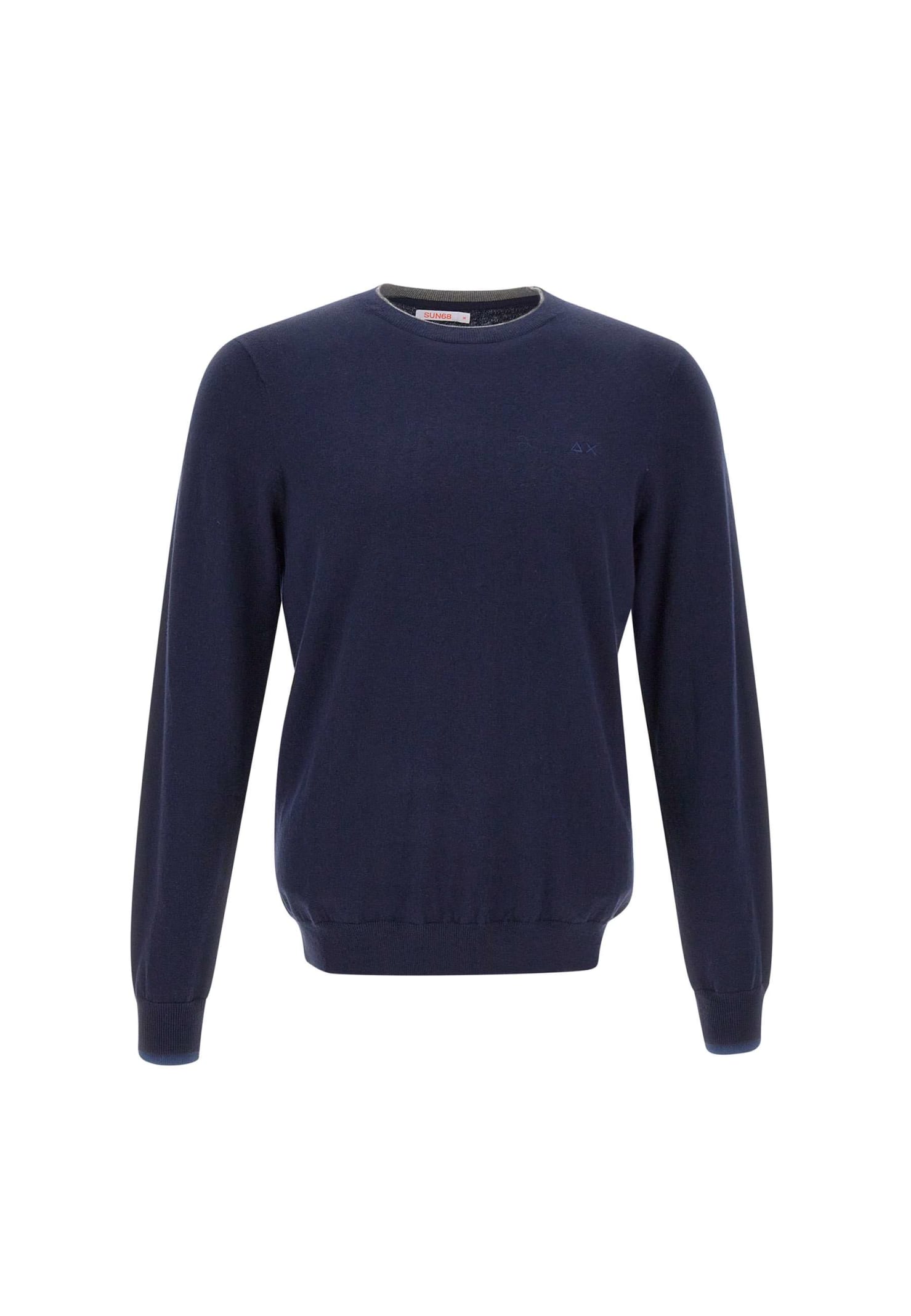 Sun 68 round Double Cotton And Wool Pullover Sweater