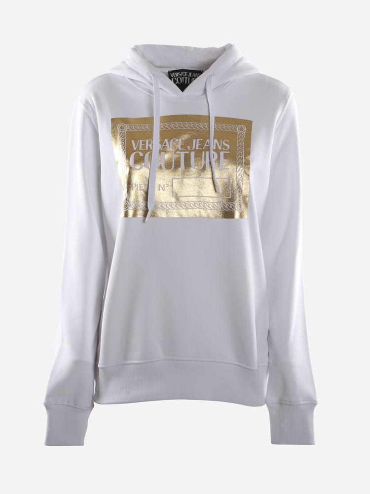 Versace Jeans Couture Cotton Sweatshirt With Contrasting Logo Print