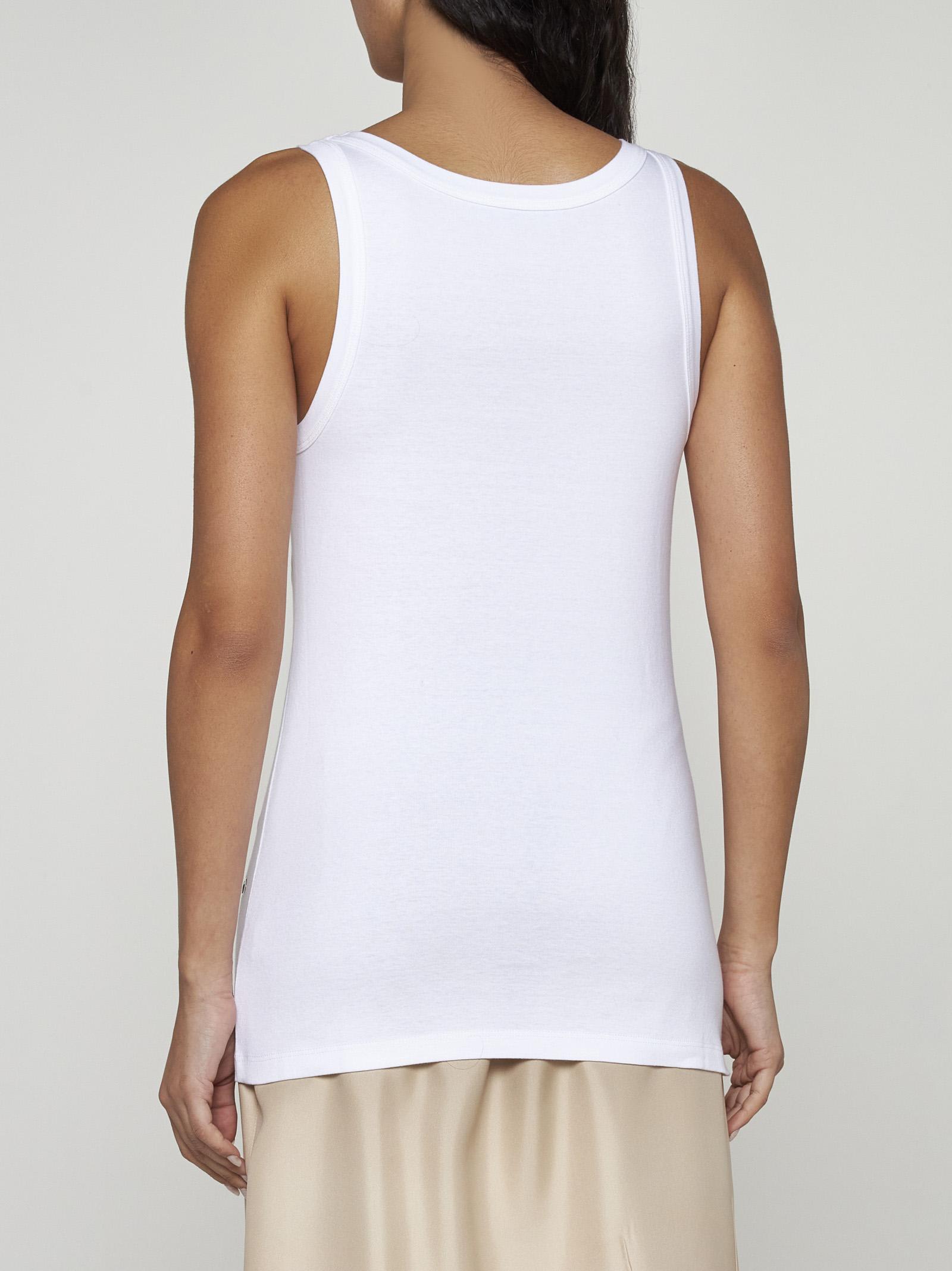 Shop Prada Cut-outs And Studs Cotton Top In White