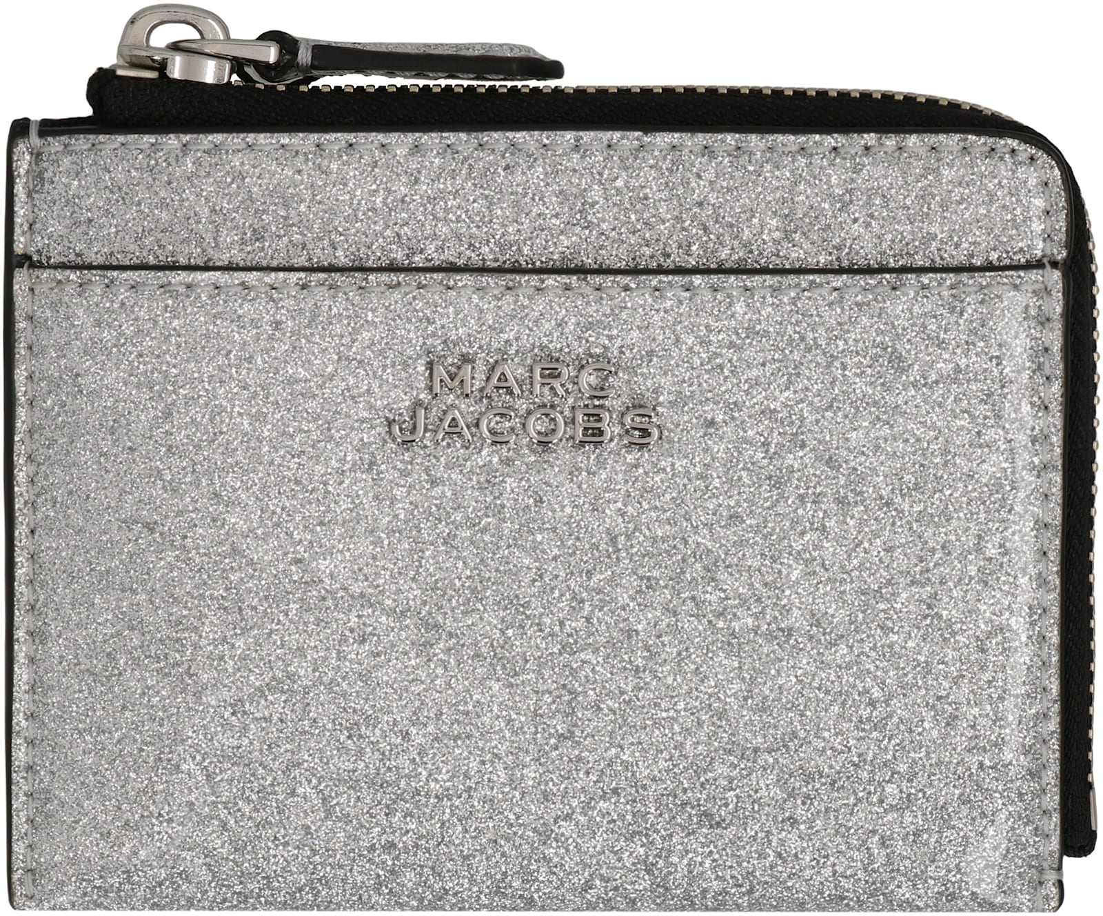 Marc Jacobs The Coated Glitter Everyday Top Zip Wallet In Gray