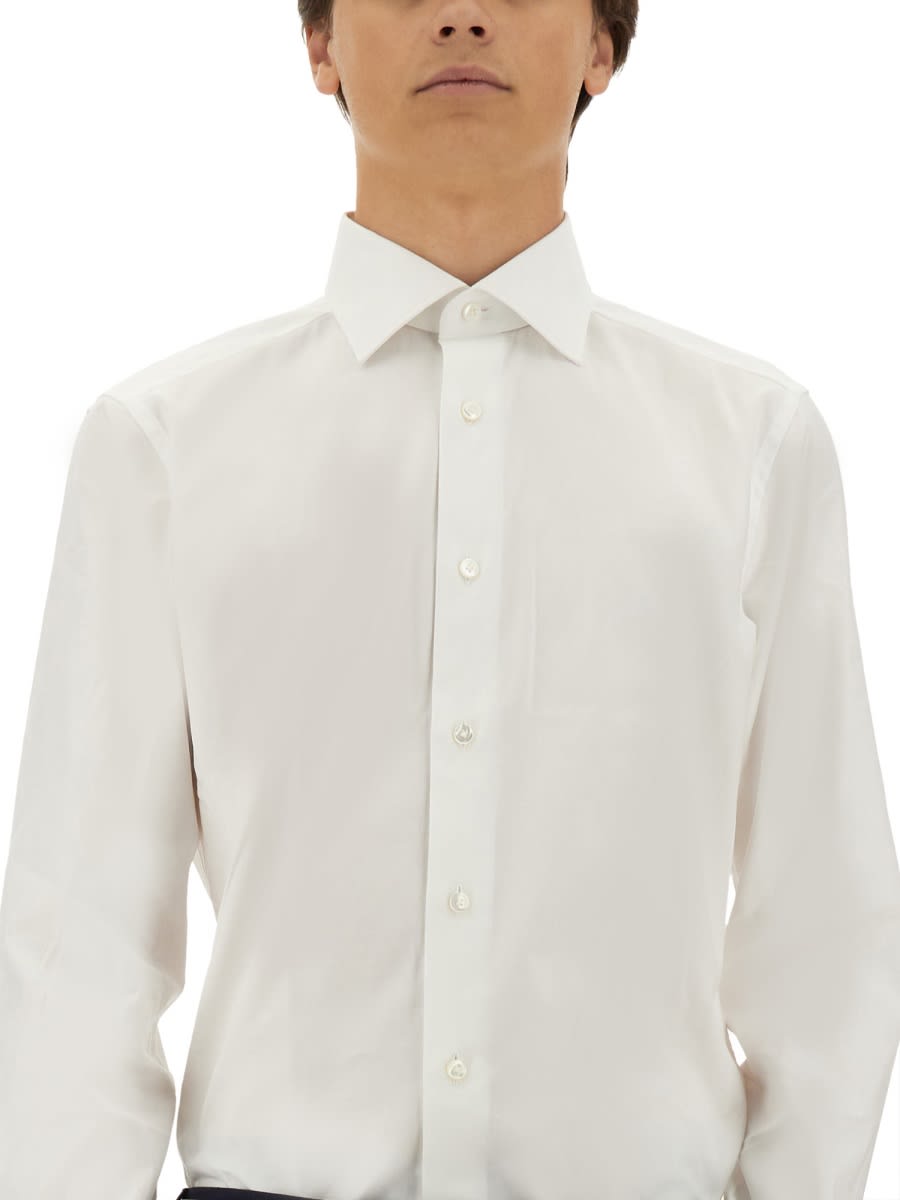 Shop Zegna Stretch Cotton Shirt In White