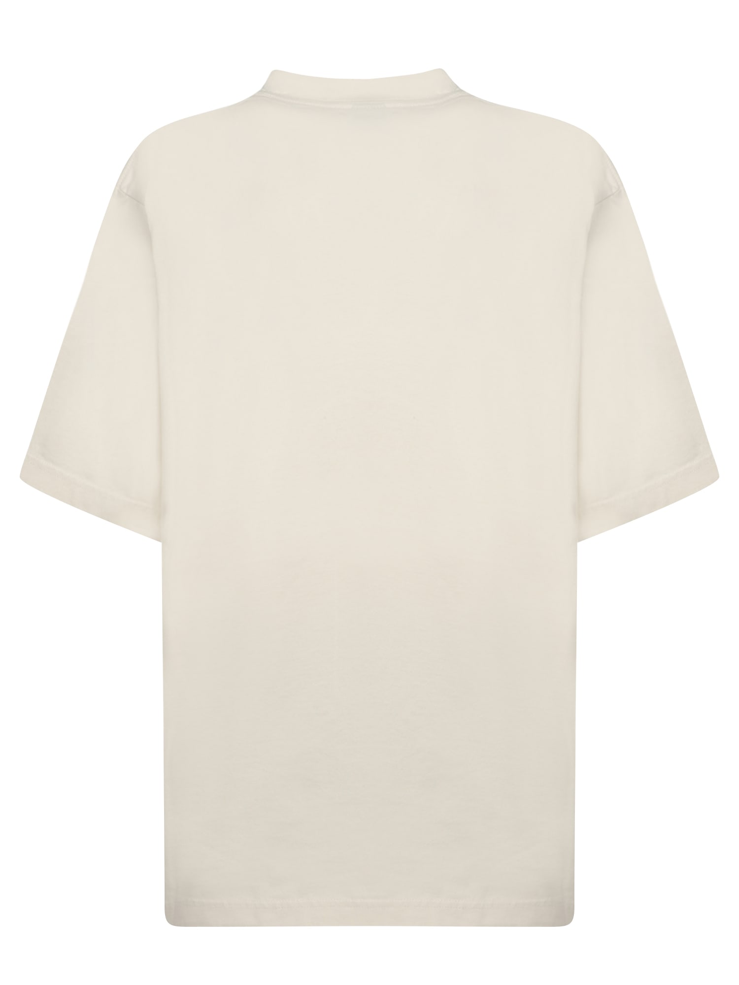 Shop Balenciaga Bb Classic Vintage Ecru T-shirt In Beige