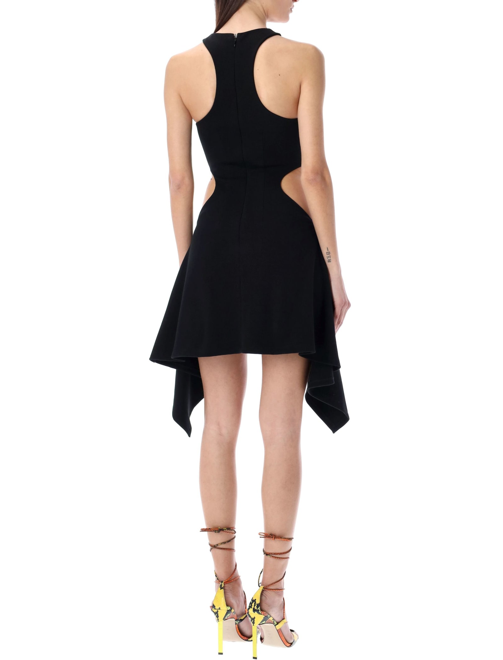 Shop Attico Magnolia Mini Dress In Black