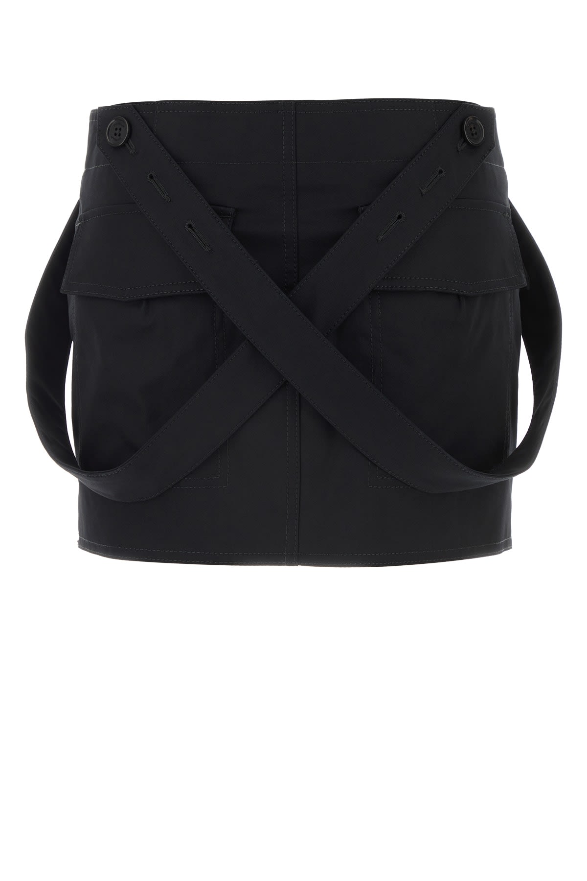 Shop Off-white Co Straps Cargo Mini Skirt Black Black In Blackbl