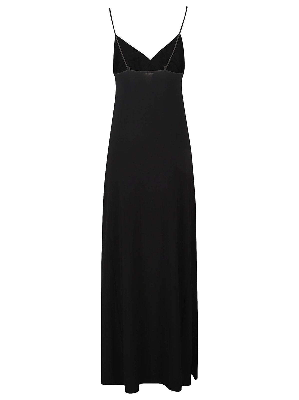 Norma Kamali Maxi Dress With Spaghetti Straps And V-neck