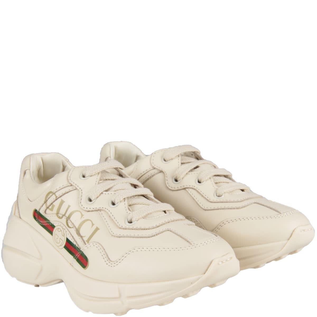Gucci Ivory Chuncky Sneaker With Logo For Kid