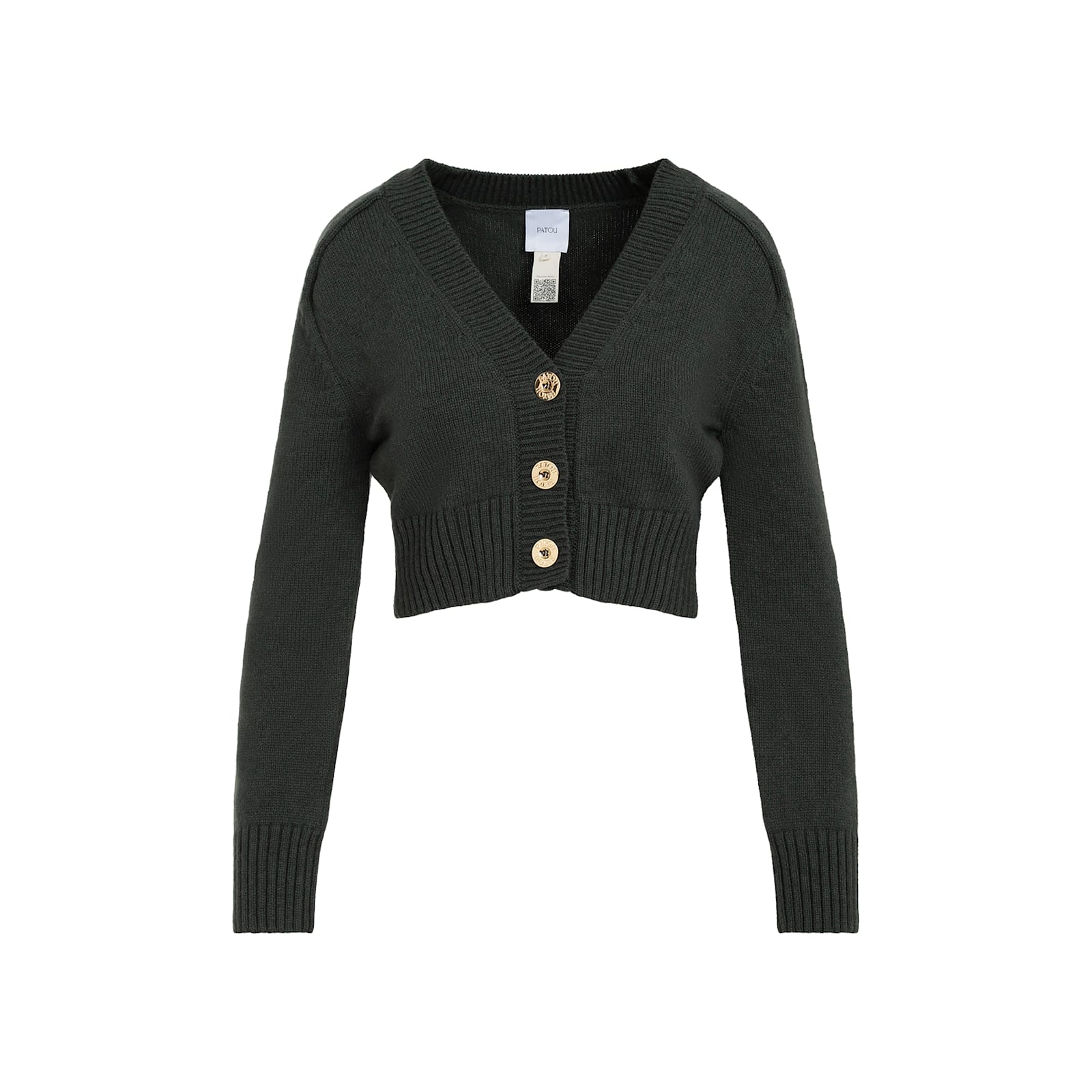 Shop Patou Wool And Cashmere Cardigan In B Bottle Green