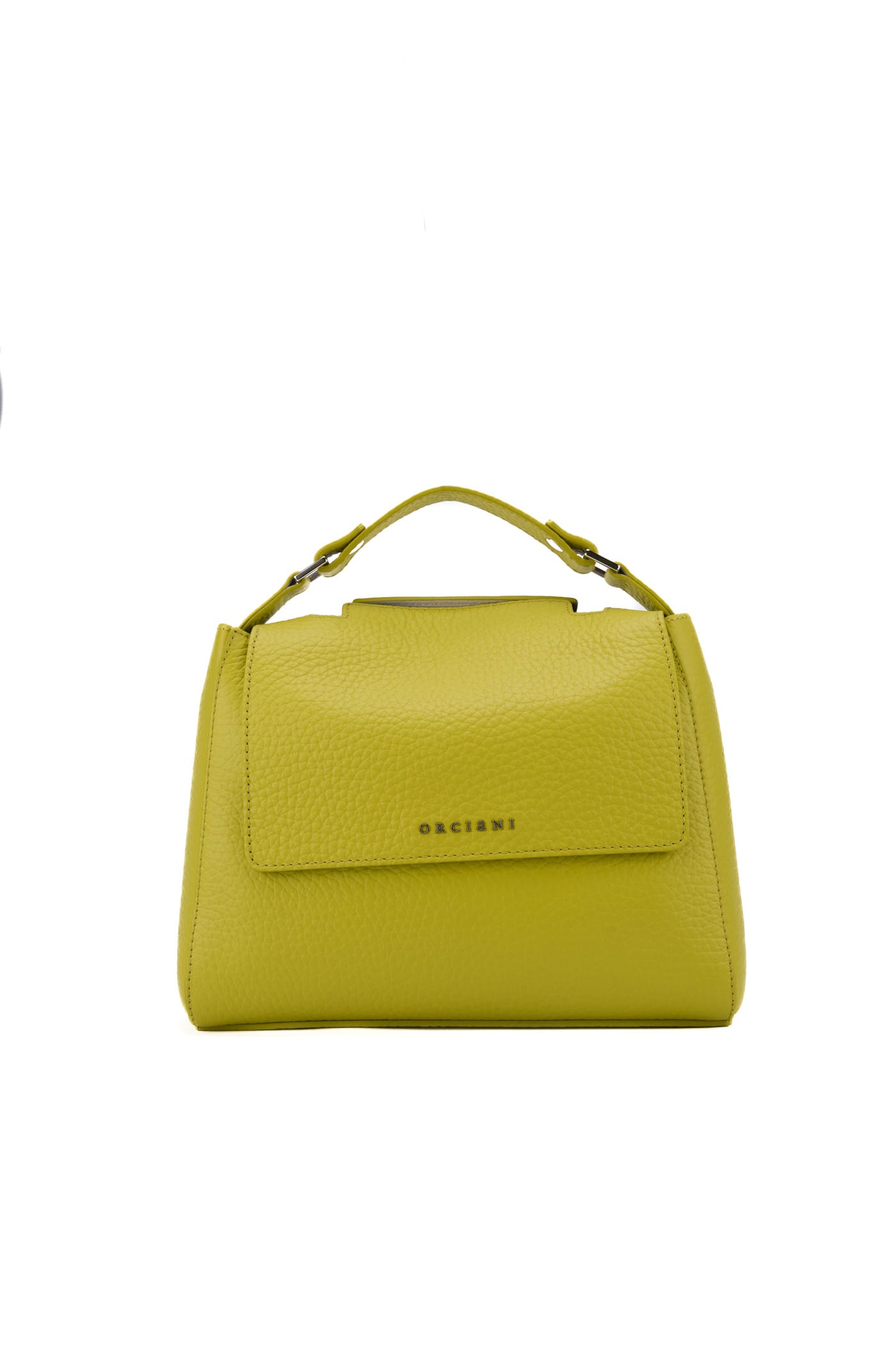 Shop Orciani Small Sveva Soft Bag In Textured Leather In Giallo