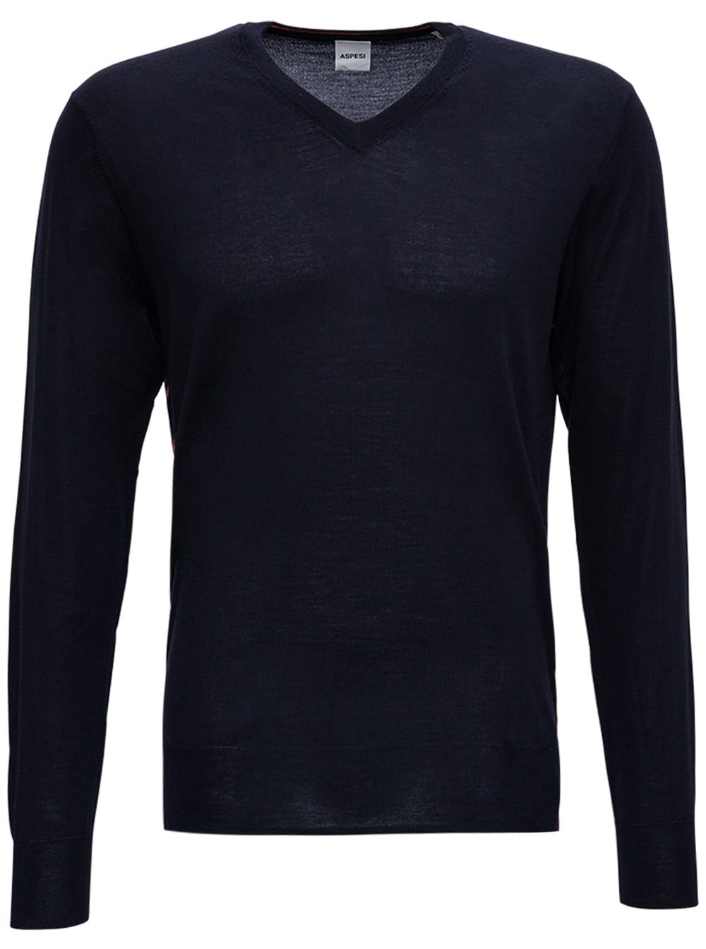 Aspesi Long-sleeved Blue Wool Sweater
