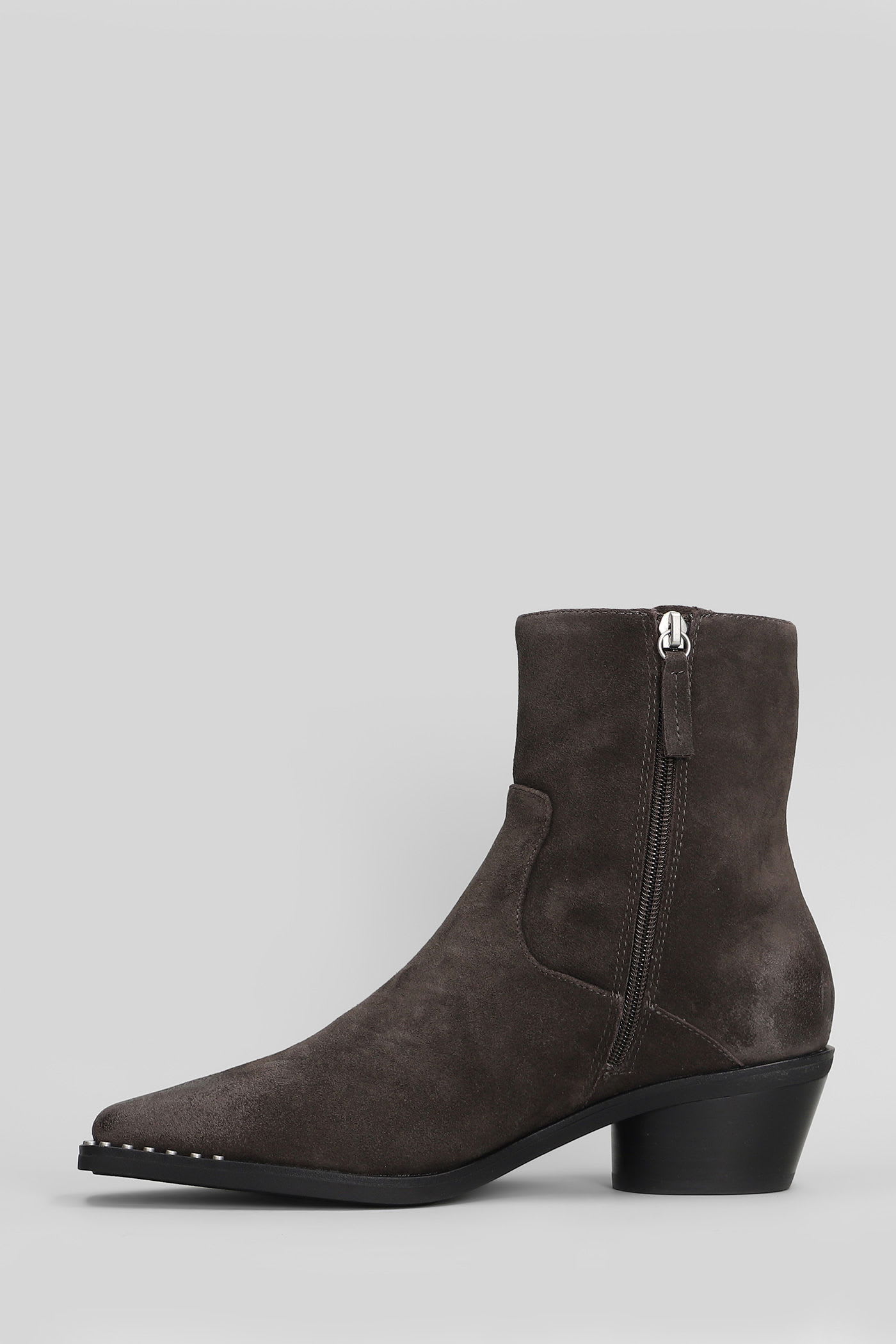Ash Hasley High Heels Ankle Boots In Brown Suede In Brown