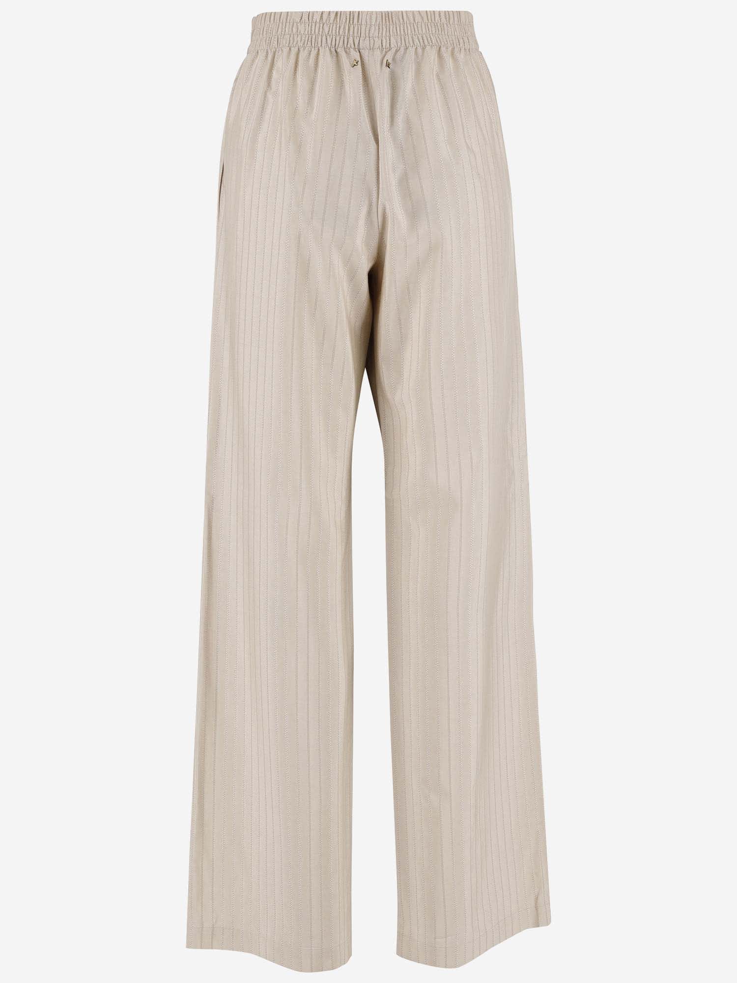 Shop Golden Goose Silk Blend Pants In Beige