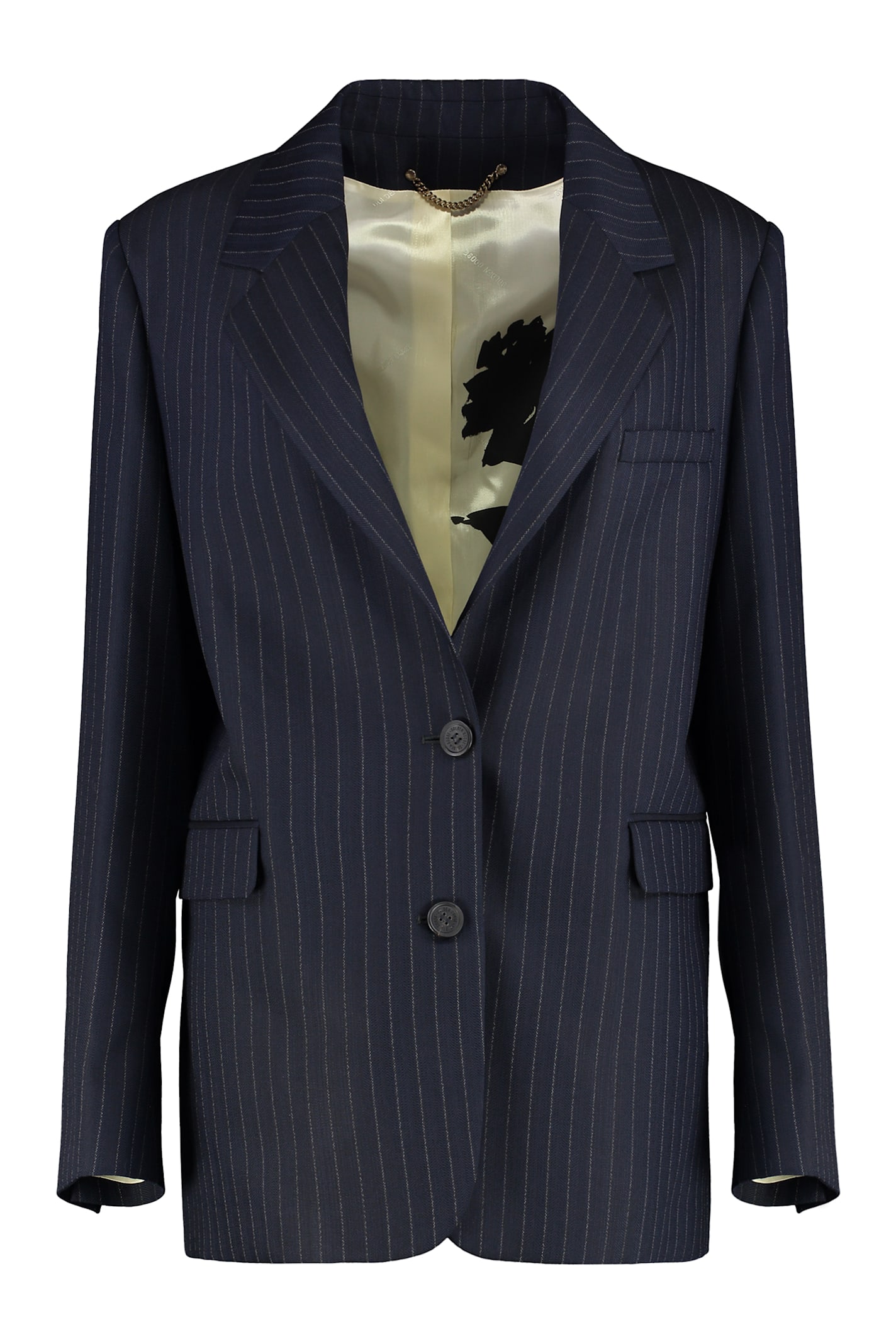 Golden Goose Double-breasted Wool Blazer In Blue
