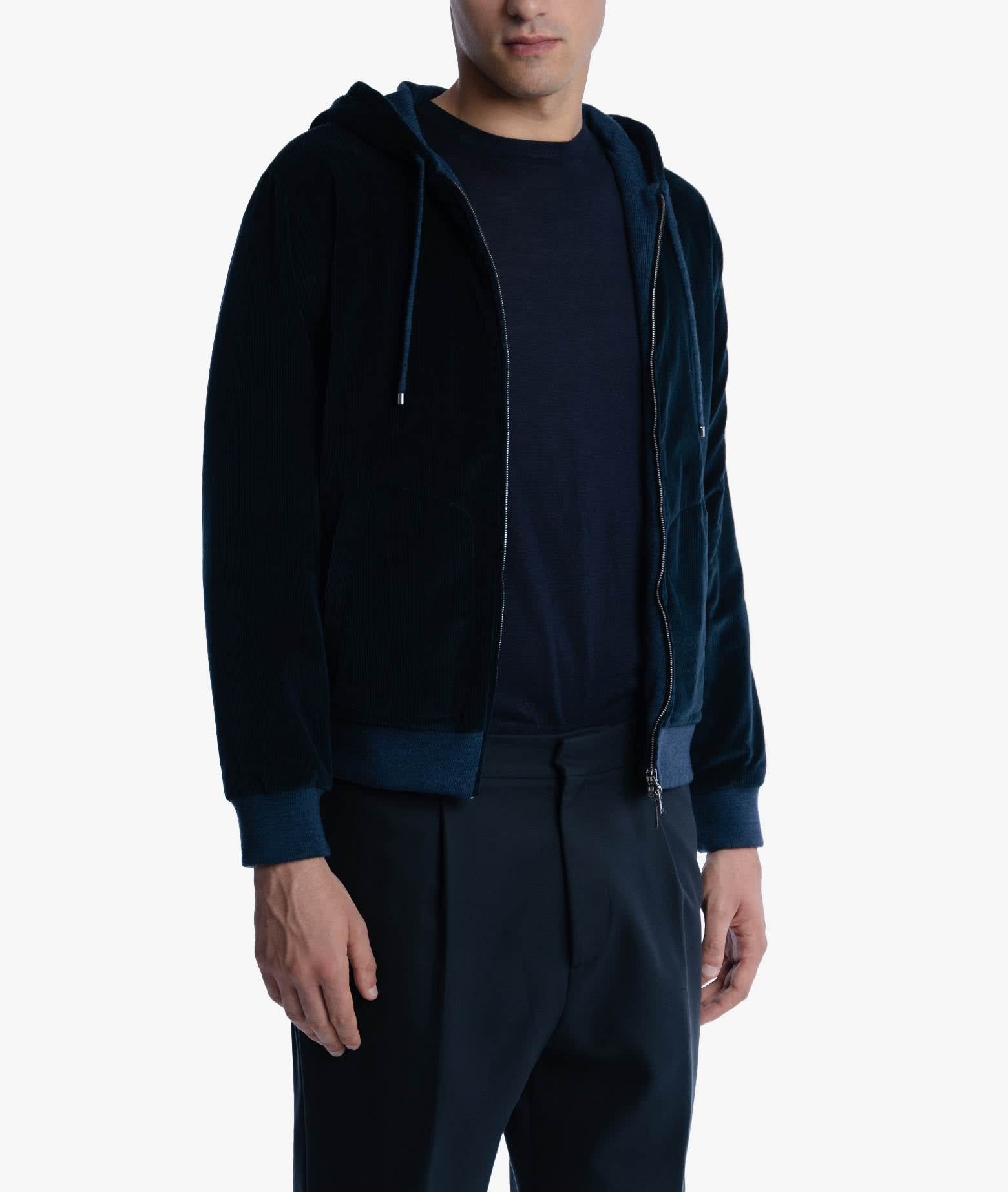 Shop Larusmiani Sea Island Tracksuit Hoodie Babe Fleece In Midnightblue