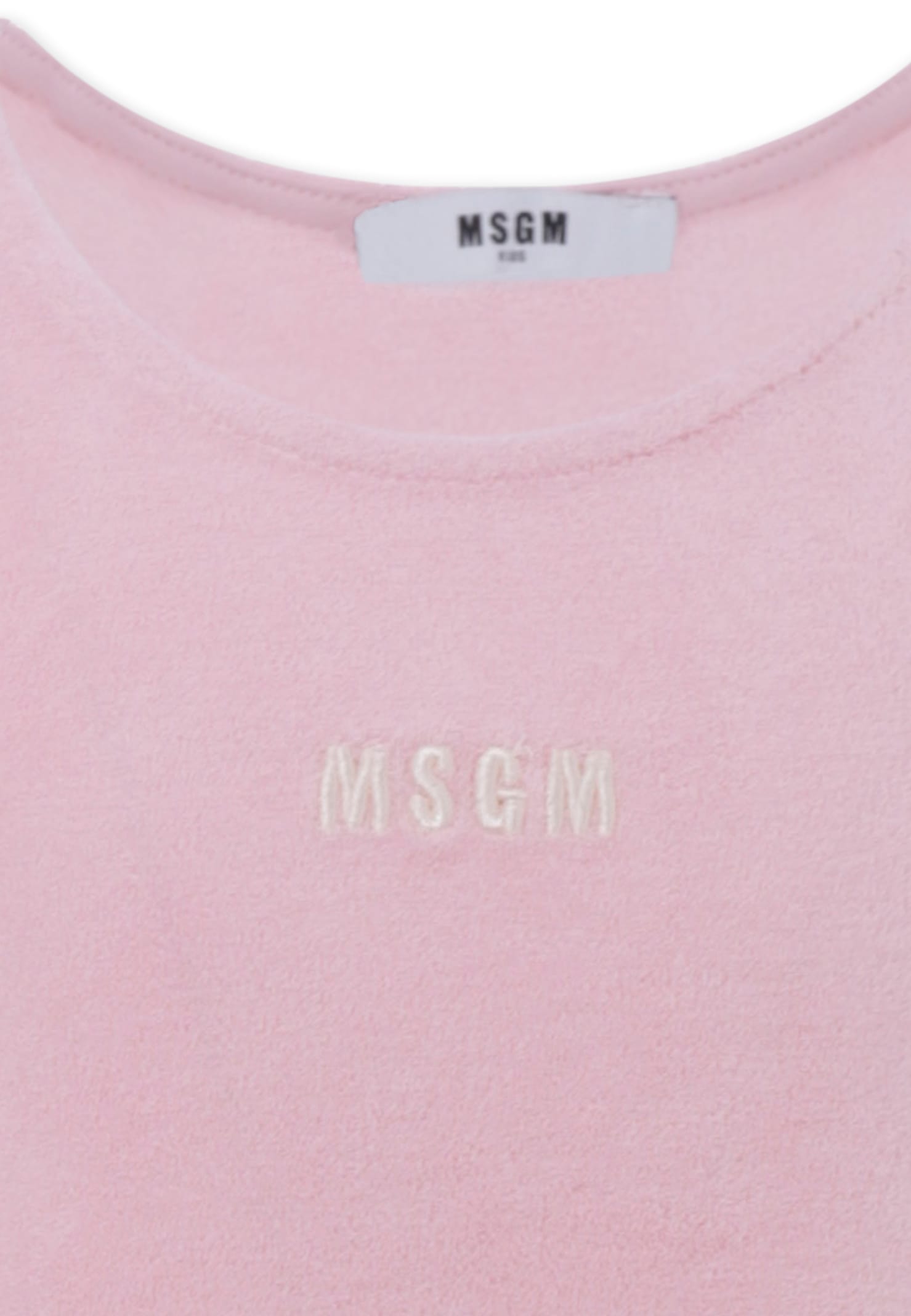 Msgm Pink Top For Girl With Logo In Pink
