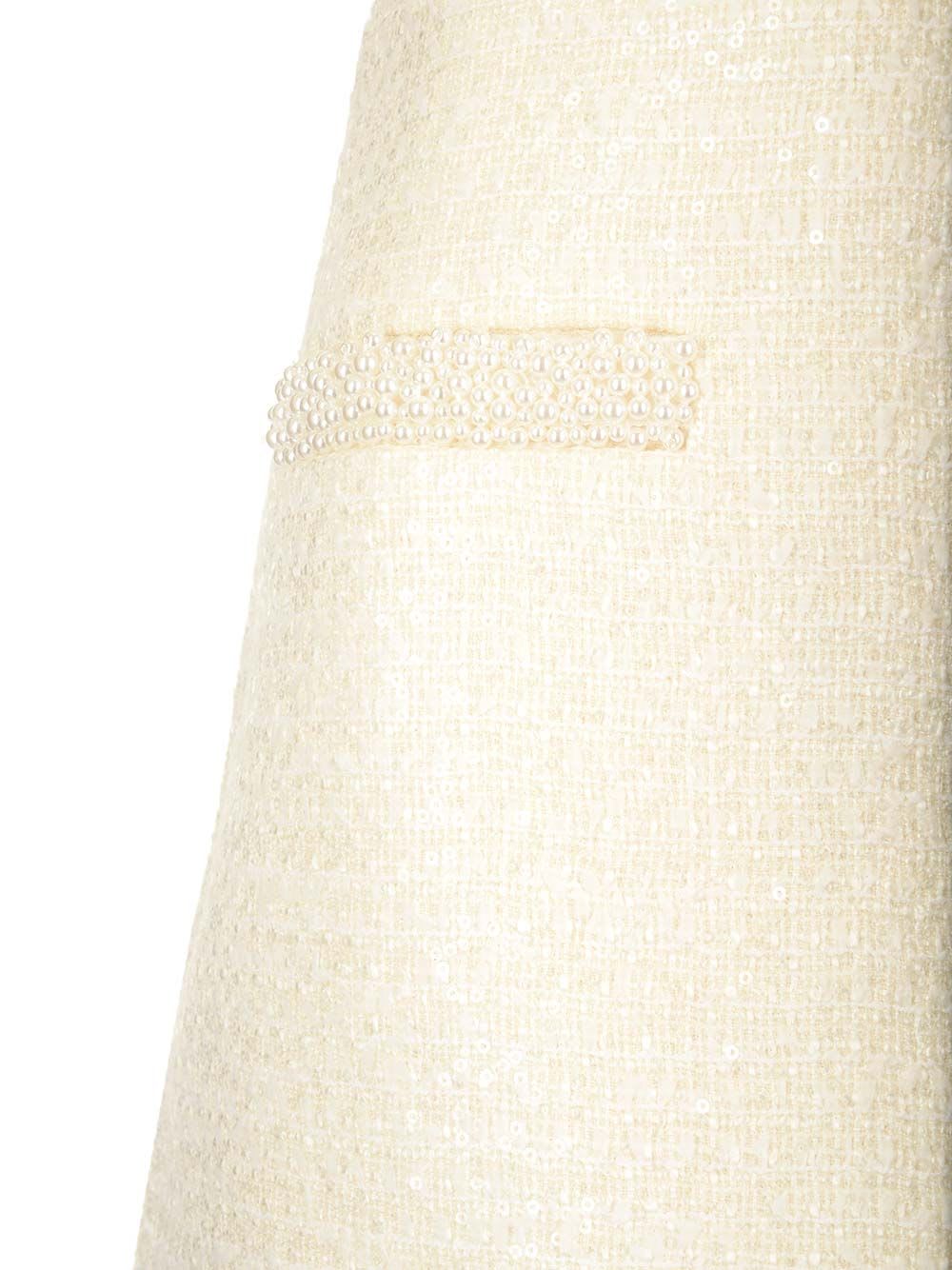 Self-portrait Bouclé Pearl Trim Mini Skirt