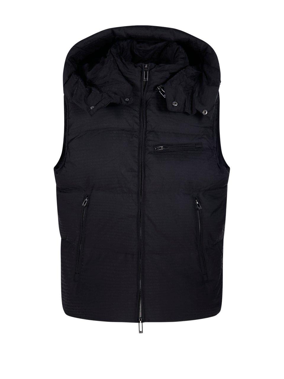 EMPORIO ARMANI ALL-OVER LOGO JACQUARD DOWN VEST 